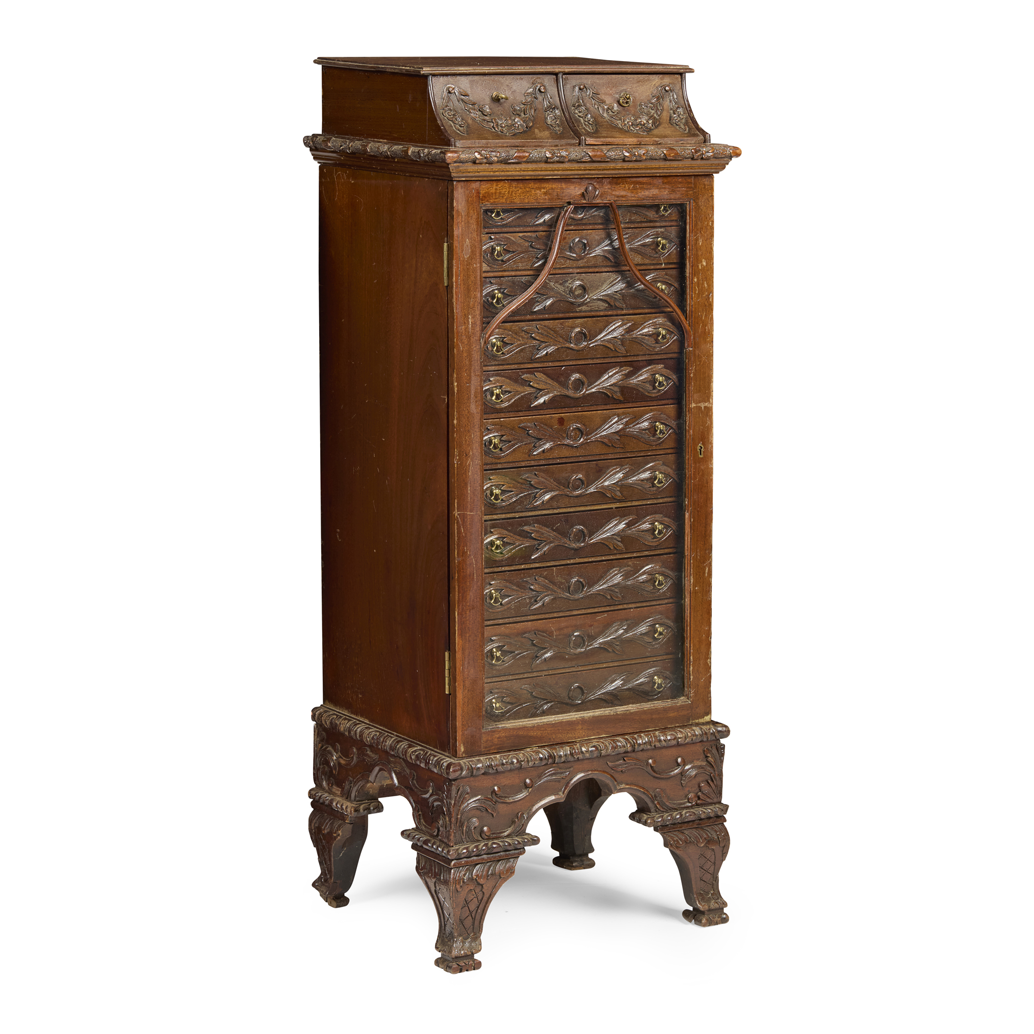 GEORGIAN STYLE MAHOGANY SMALL COLLECTOR'S CABINET