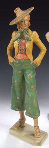 A Lenci figure of a girl in culottes,