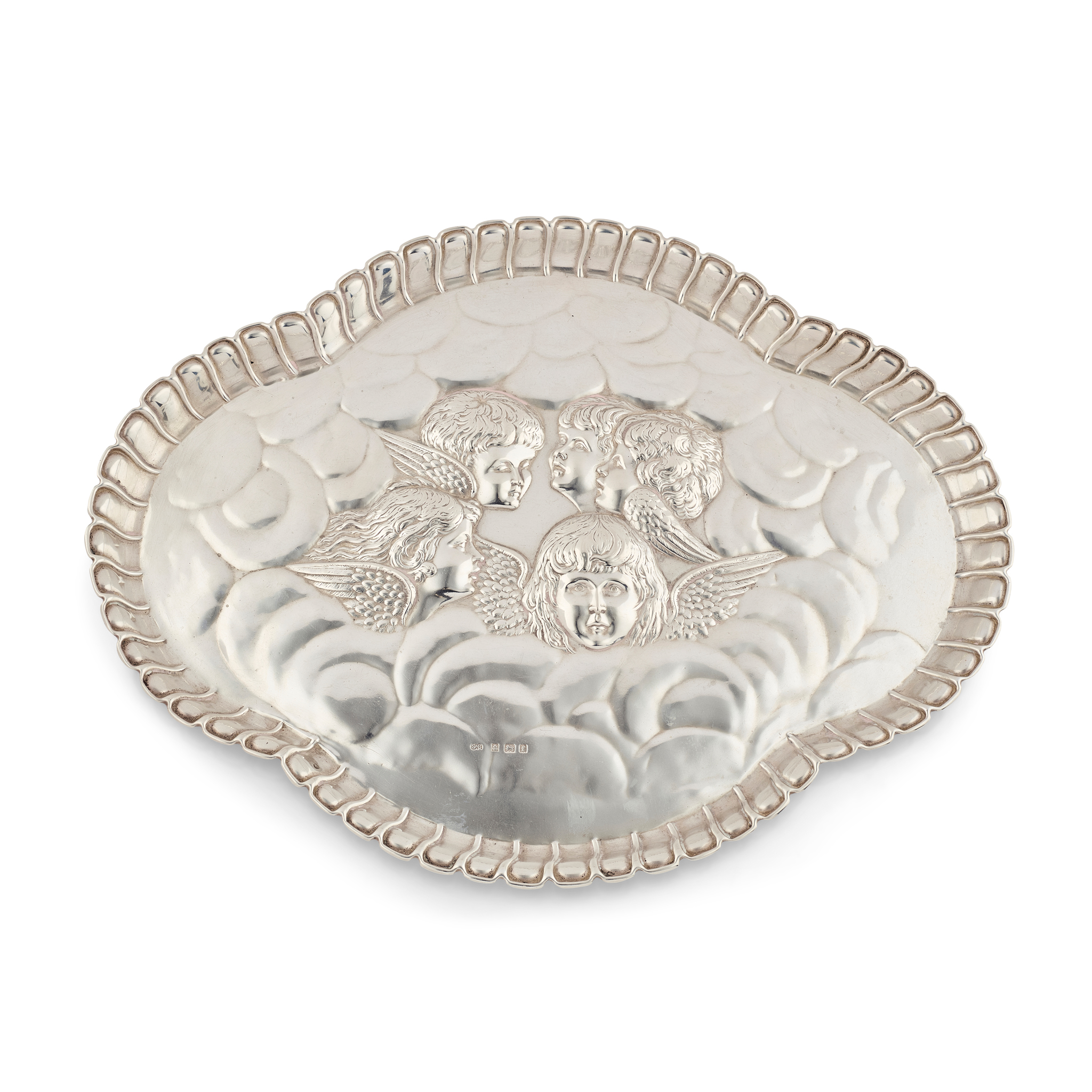 AN EDWARDIAN DRESSING TABLE TRAY
