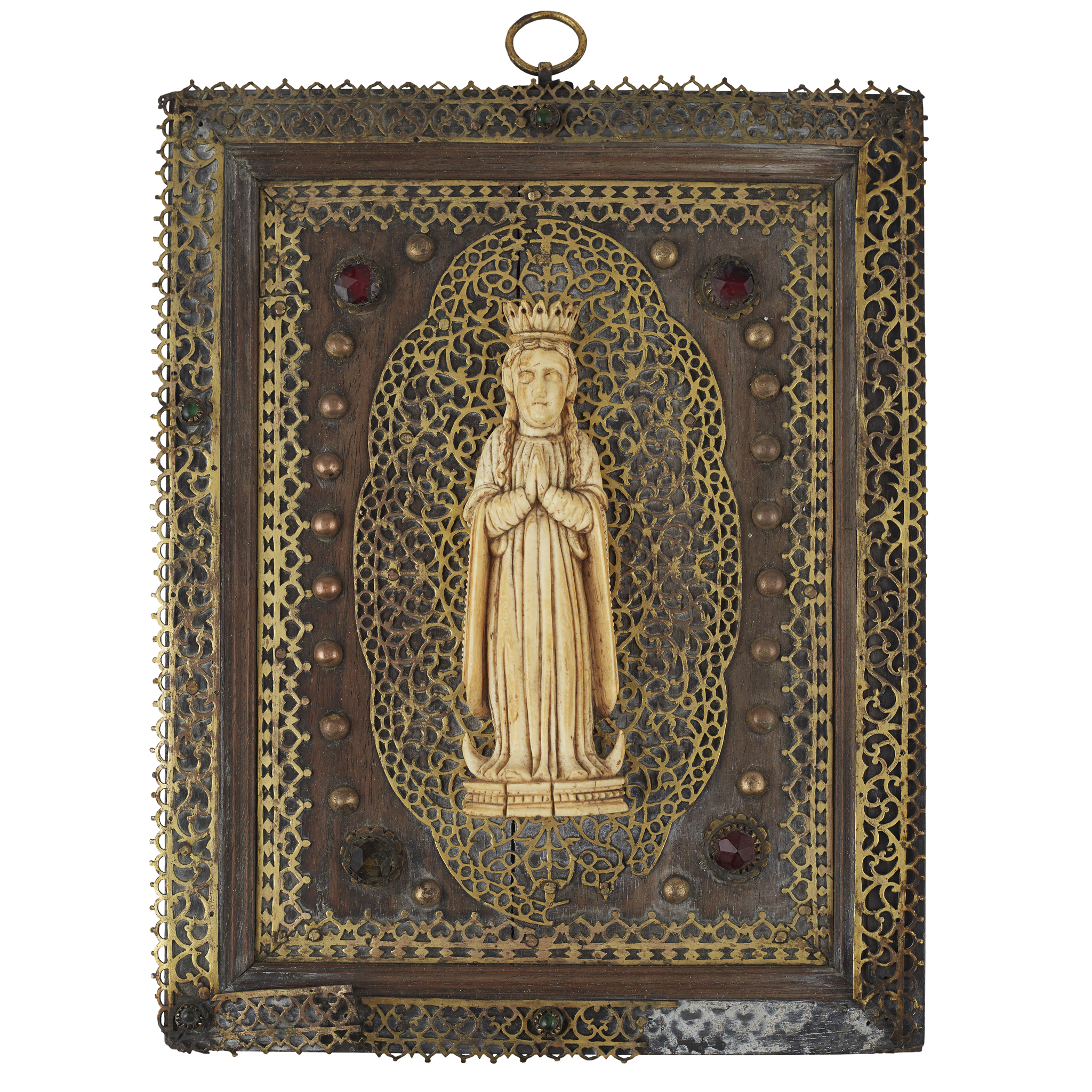 ANGLO-PORTUGUESE IVORY FIGURE OF THE VIRGIN MARY, GOA