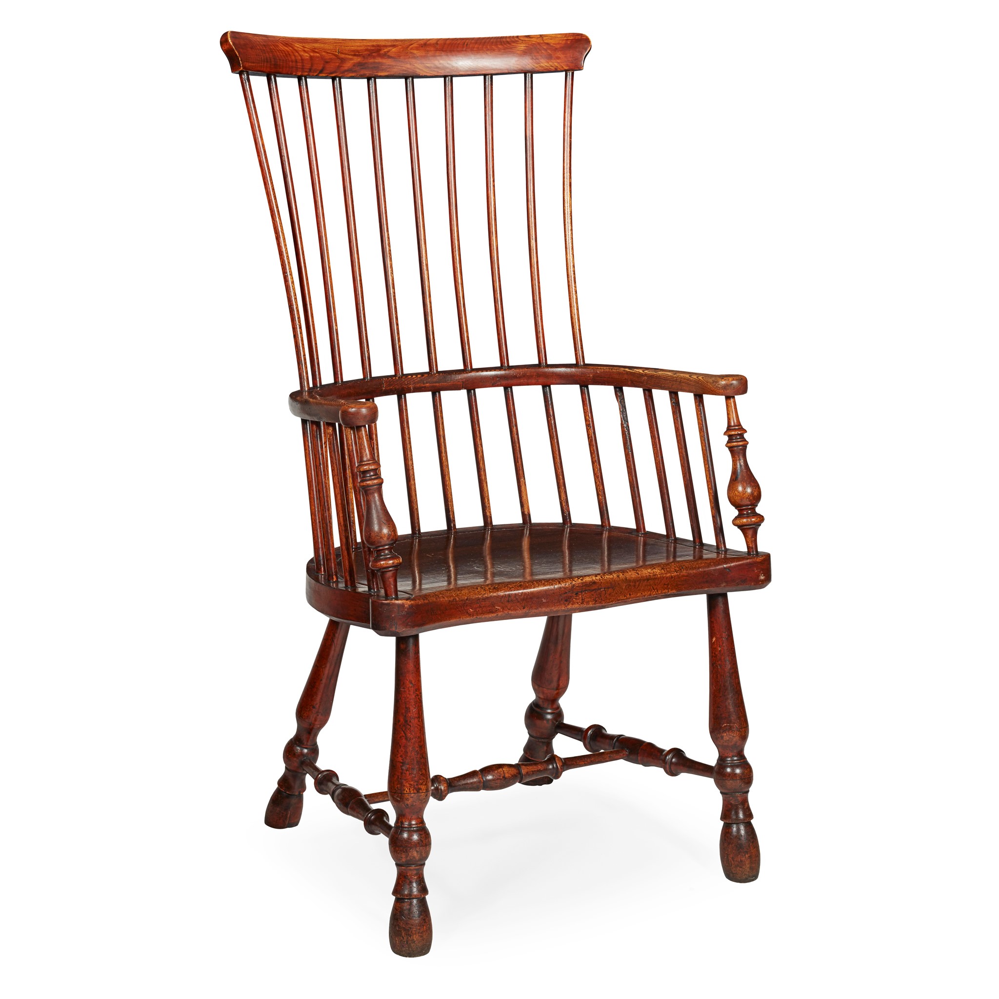 SCOTTISH DARVEL ELM AND BIRCH COMB BACK WINDSOR ARMCHAIR