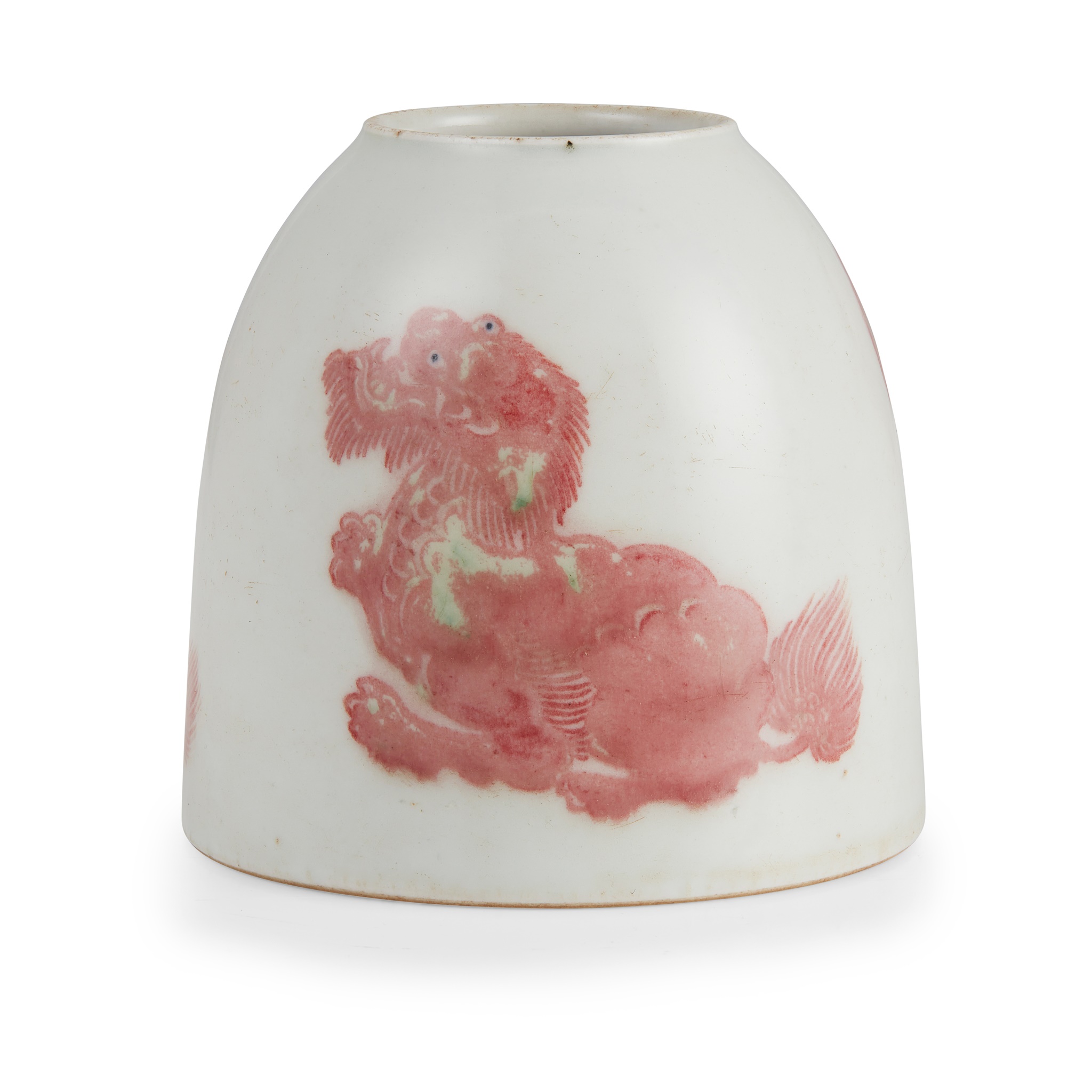 PEACHBLOOM-GLAZED-DECORATED 'BUDDHIST LION' WATER POT