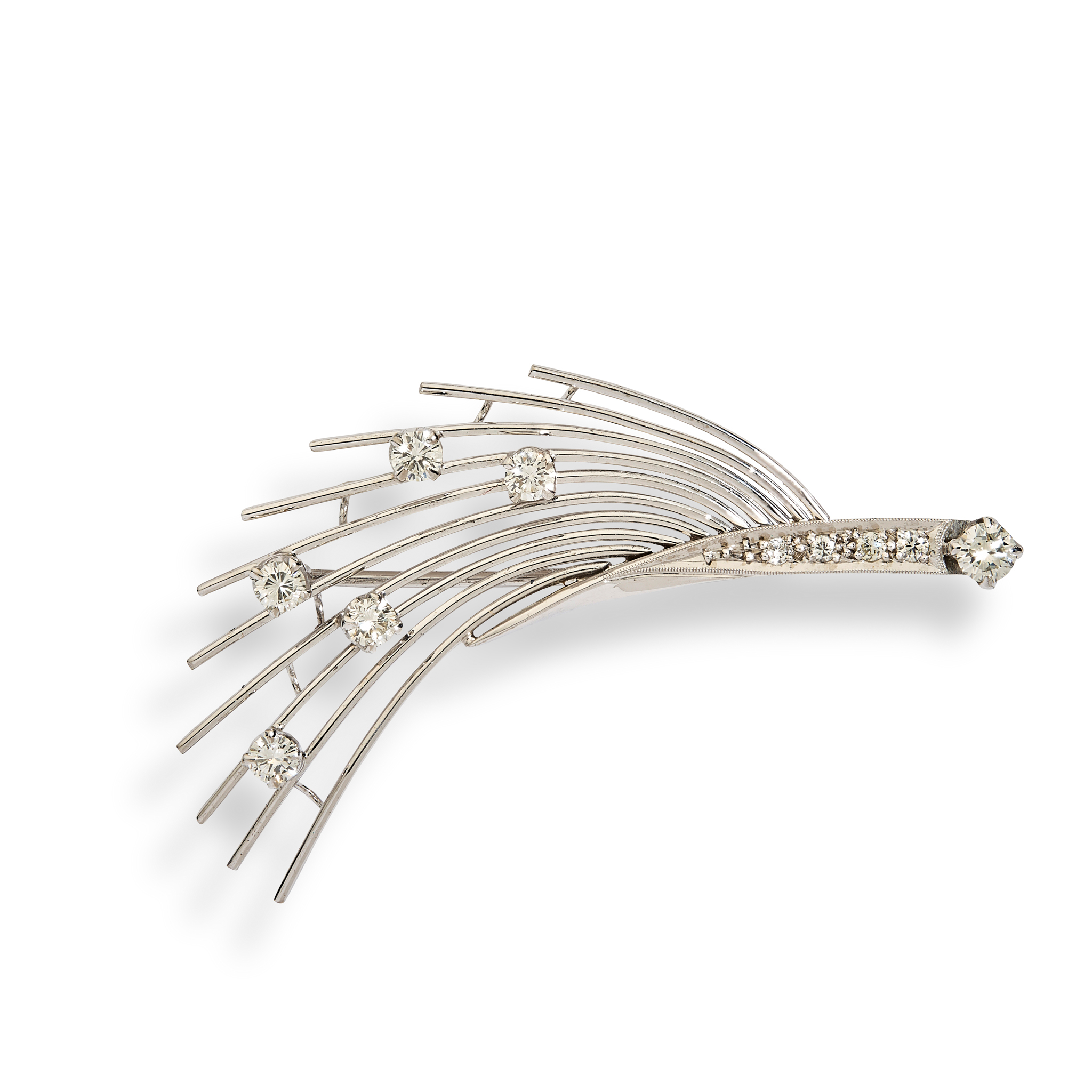 A diamond spray brooch