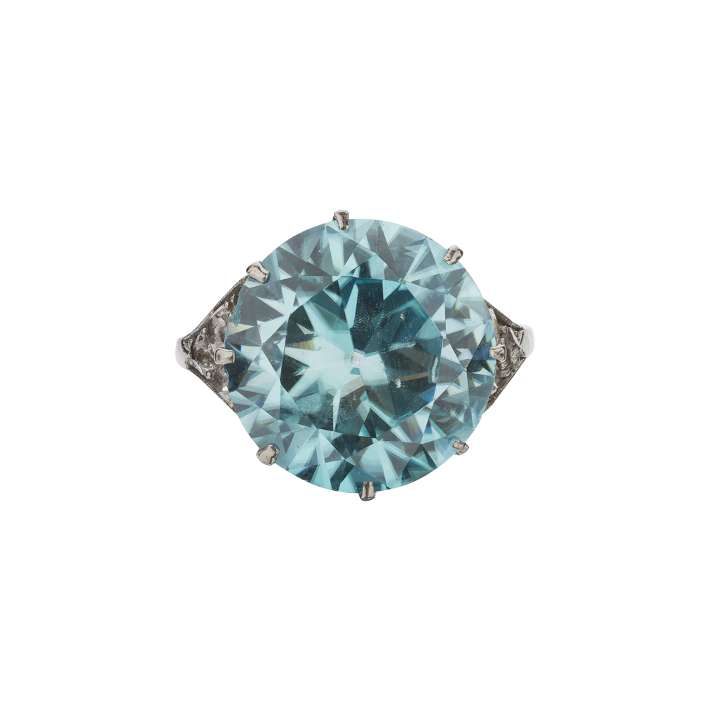 A zircon and diamond set cocktail ring