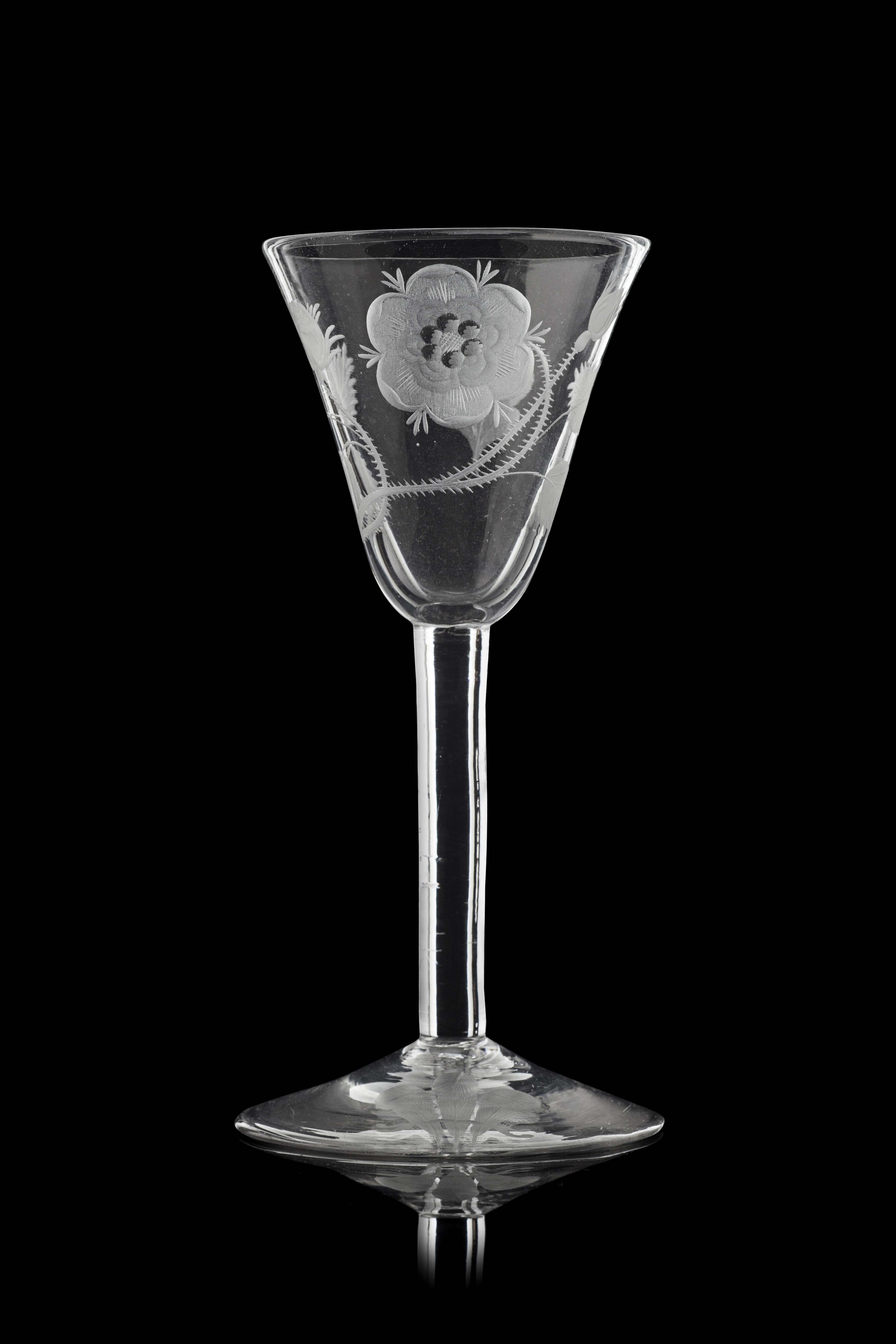 An 18th century Jacobite wine glass