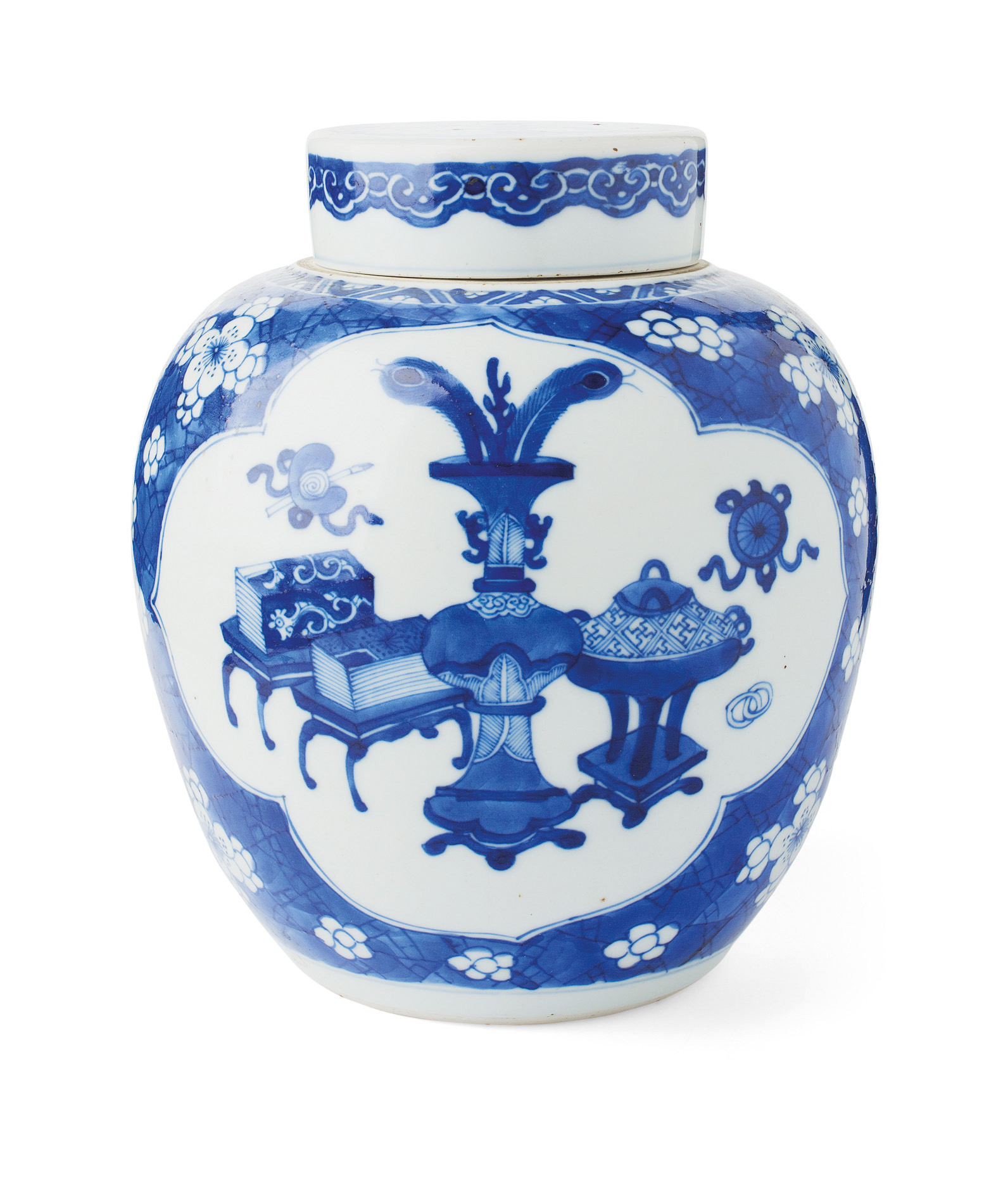 BLUE AND WHITE JAR AND COVER