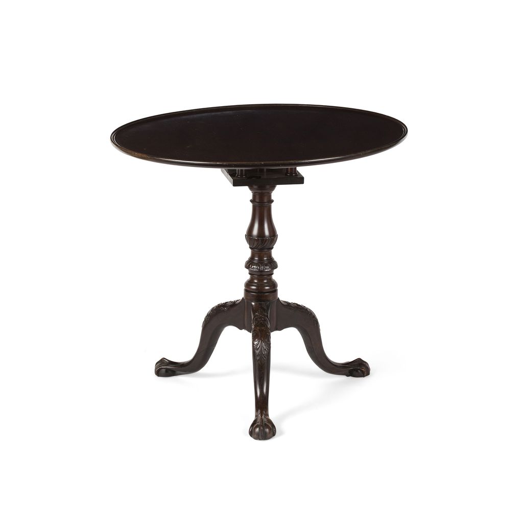 GEORGE III MAHOGANY BIRDCAGE TRIPOD TEA TABLE