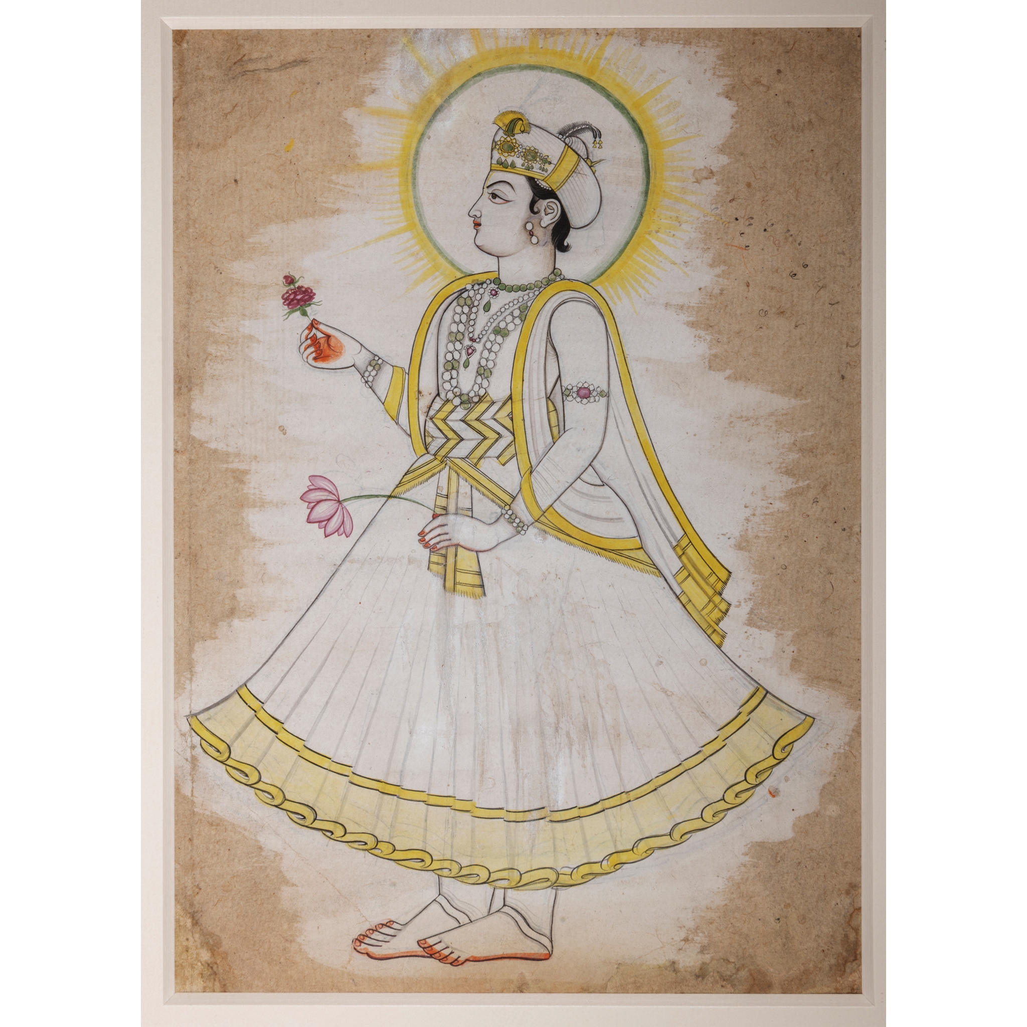 A PRINCE HOLDING FLOWERS ATTRIBUTED TO SAHIB RAM