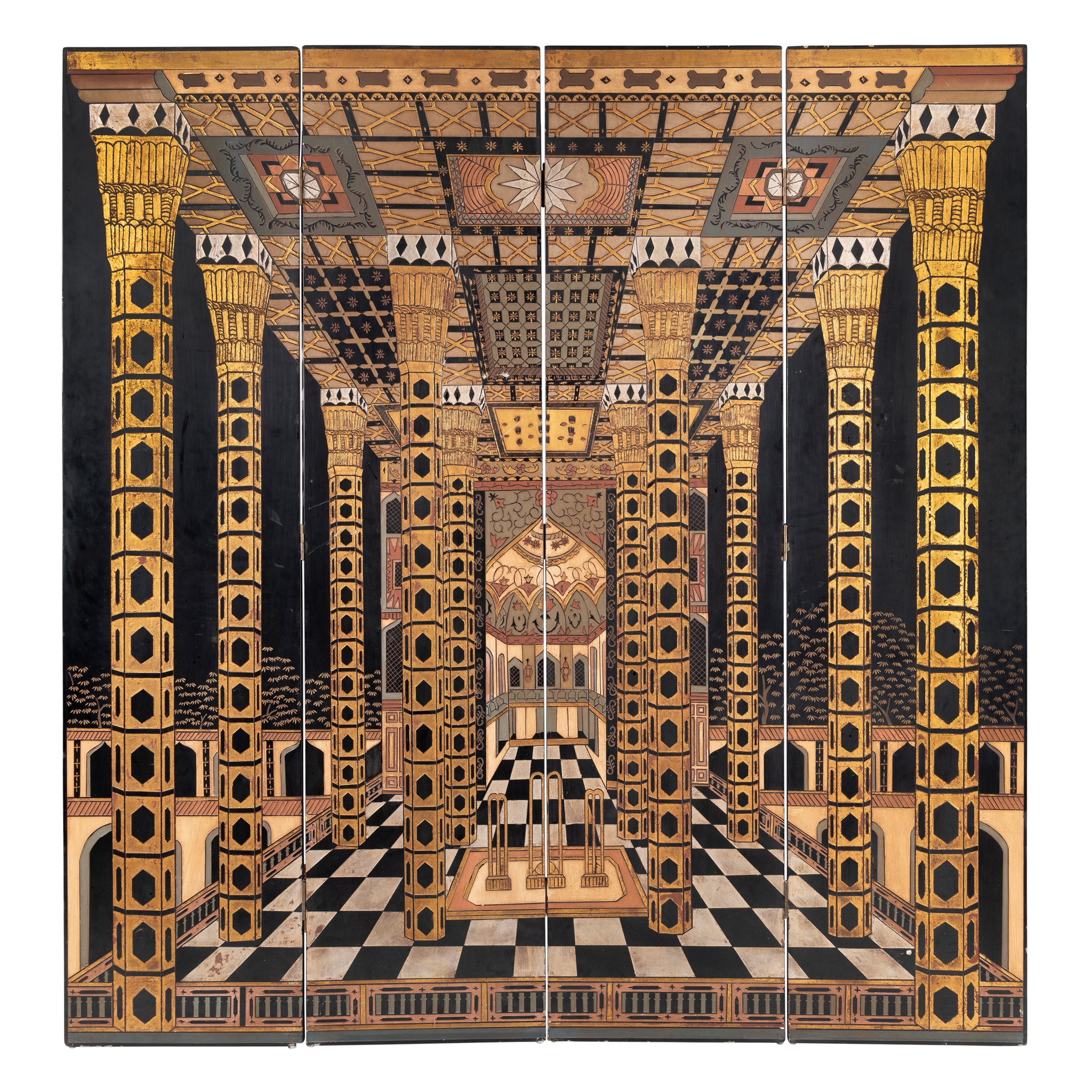 FOUR PANEL FLOOR STANDING SCREEN