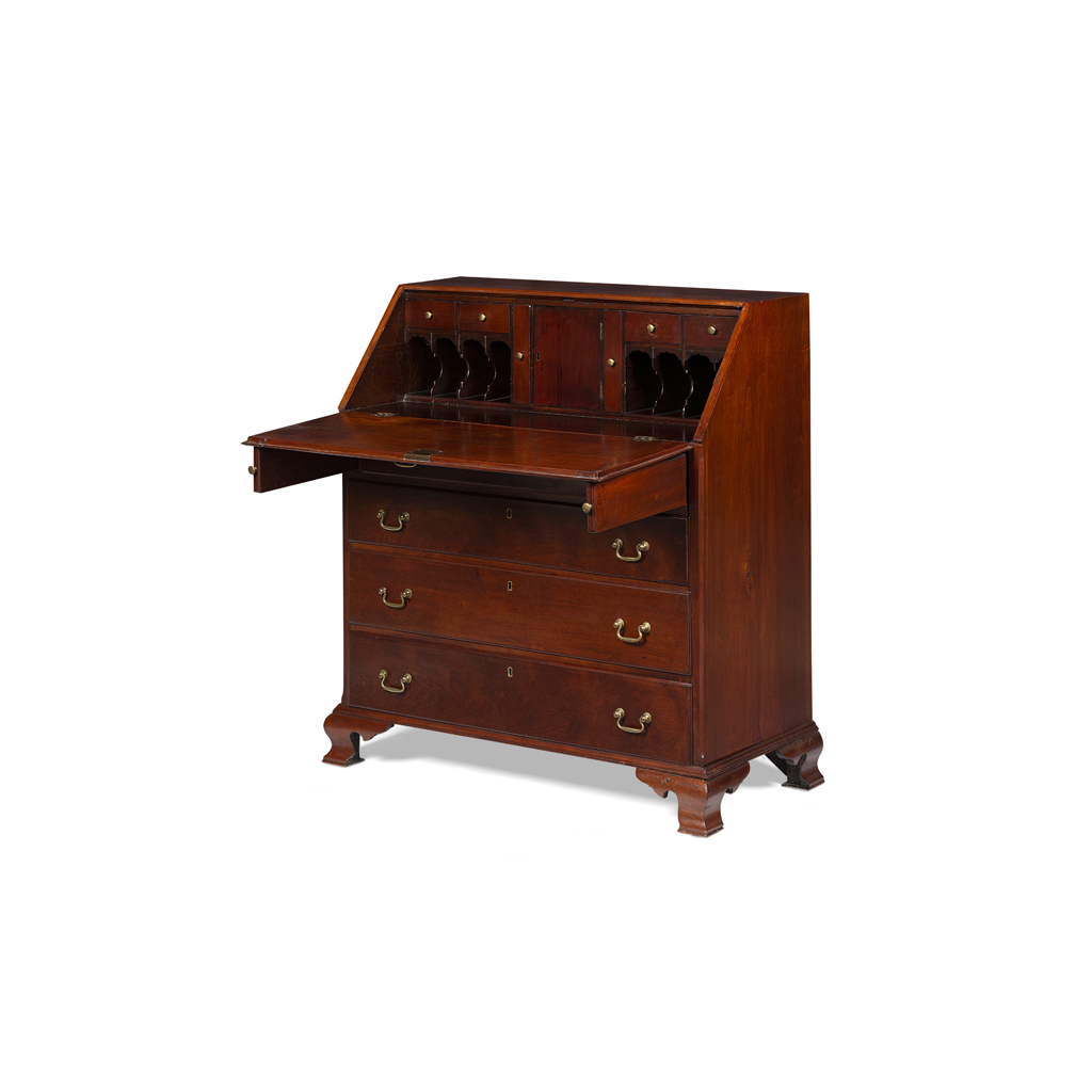 GEORGE III RED WALNUT BUREAU