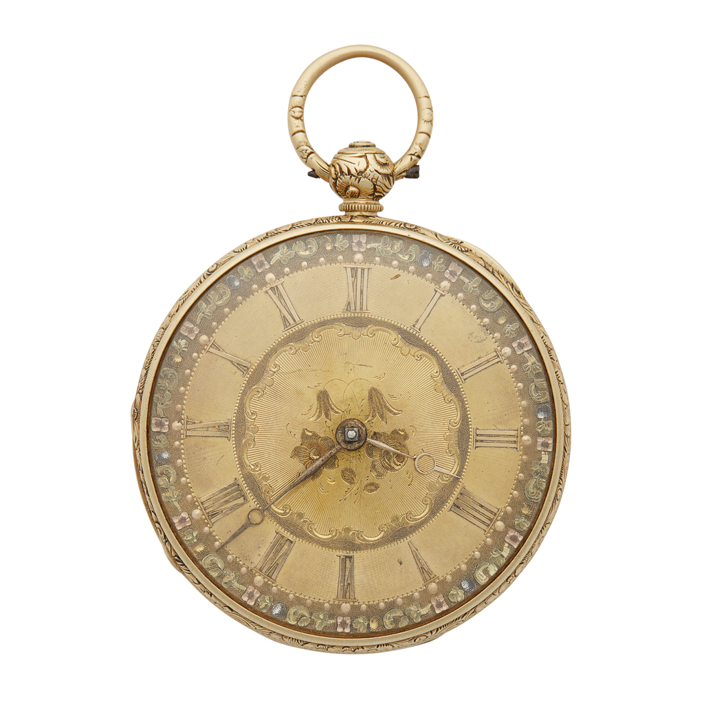 An 18ct gold open faced pocket watch