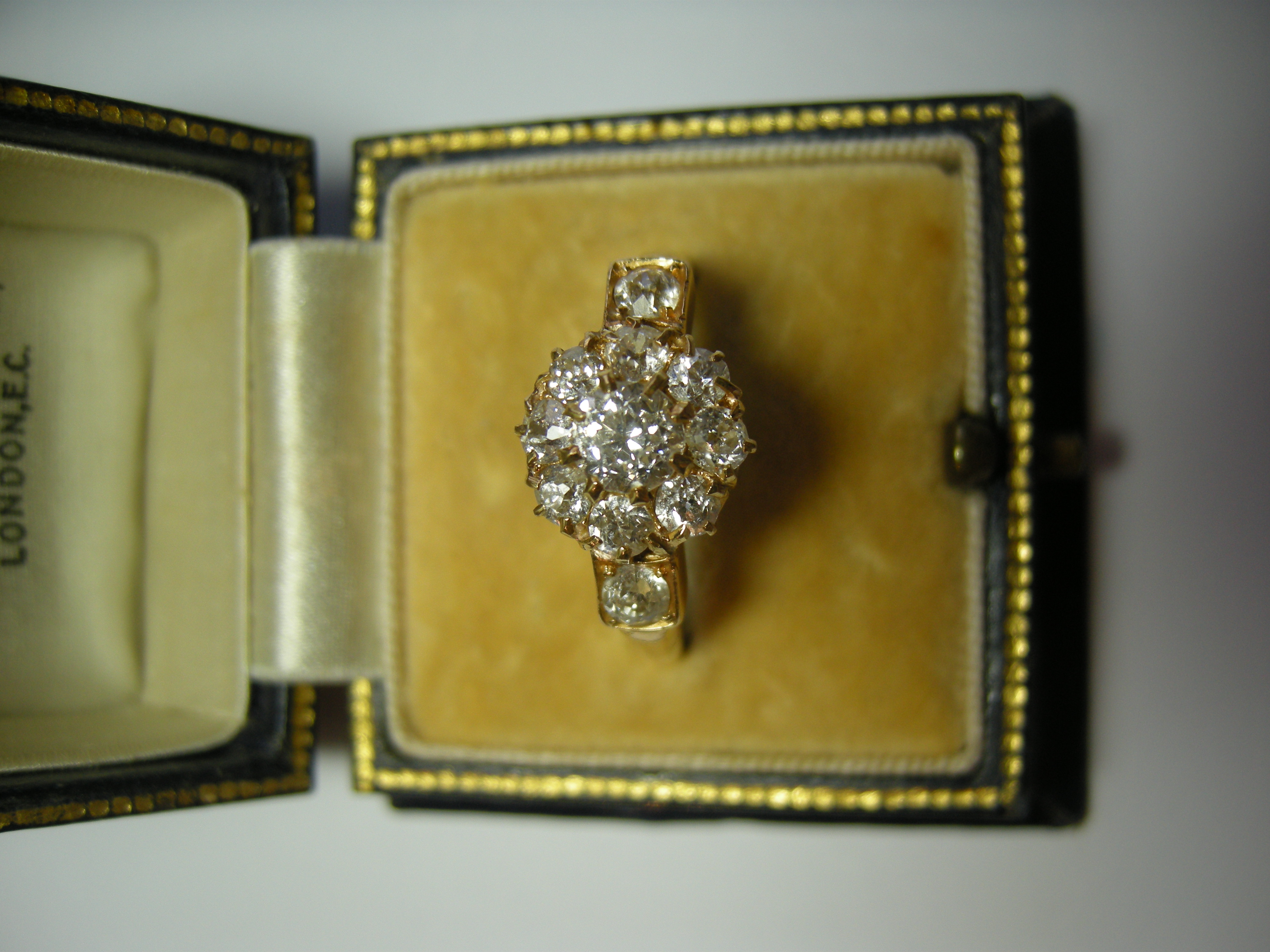 An early 20th century gold and diamond cluster ring