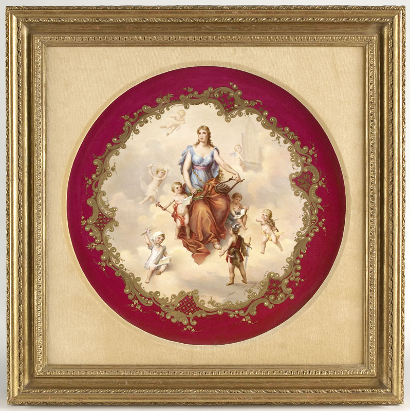 A 19th century Vienna porcelain charger Signed