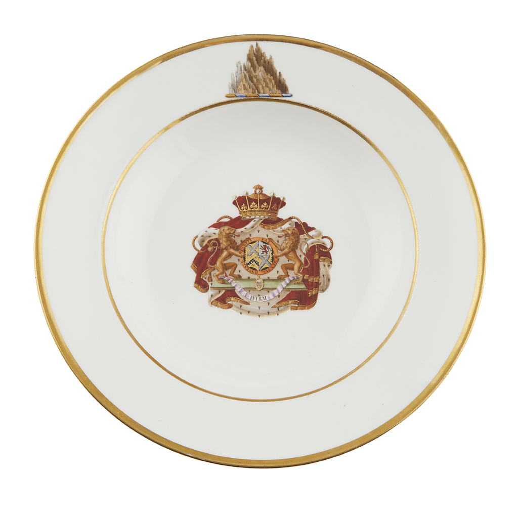 SÈVRES PORCELAIN ARMORIAL SOUP PLATE