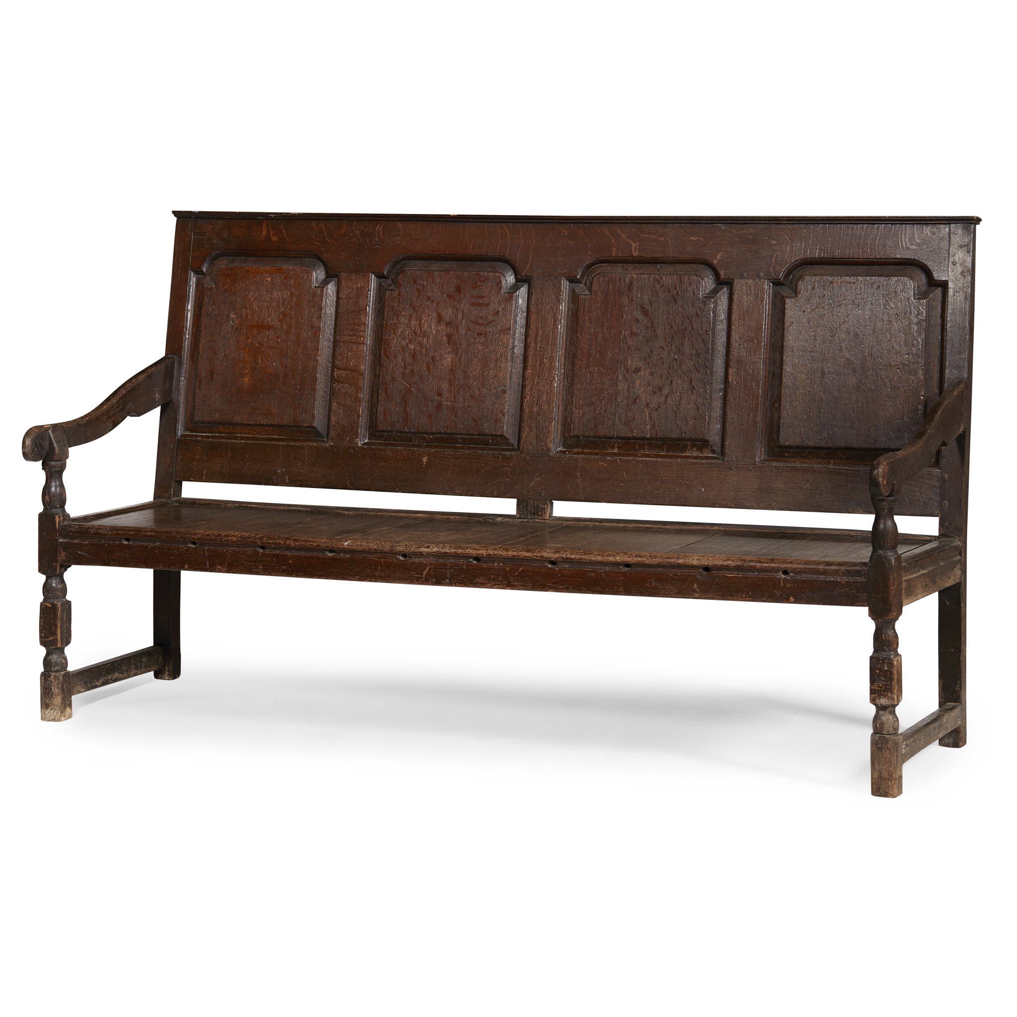 GEORGIAN OAK SETTLE