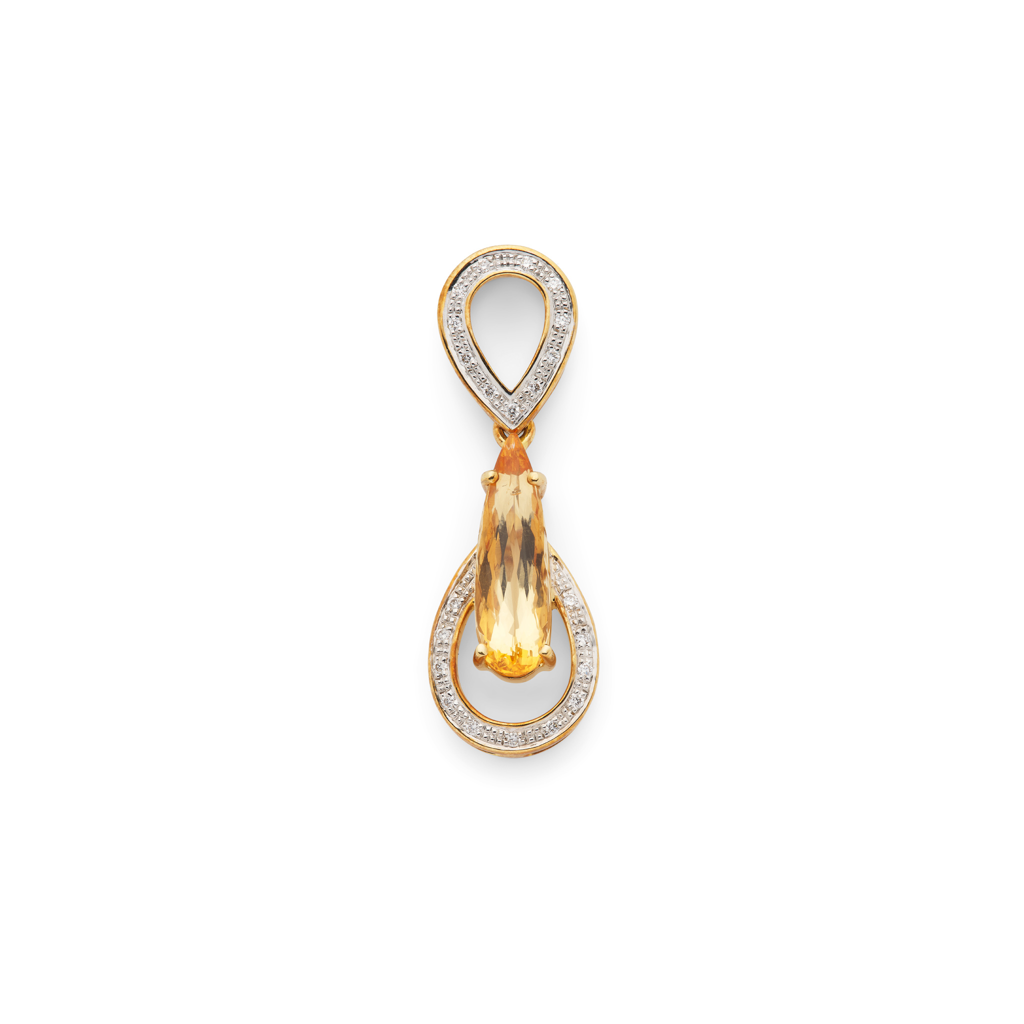 An Imperial topaz and diamond pendant