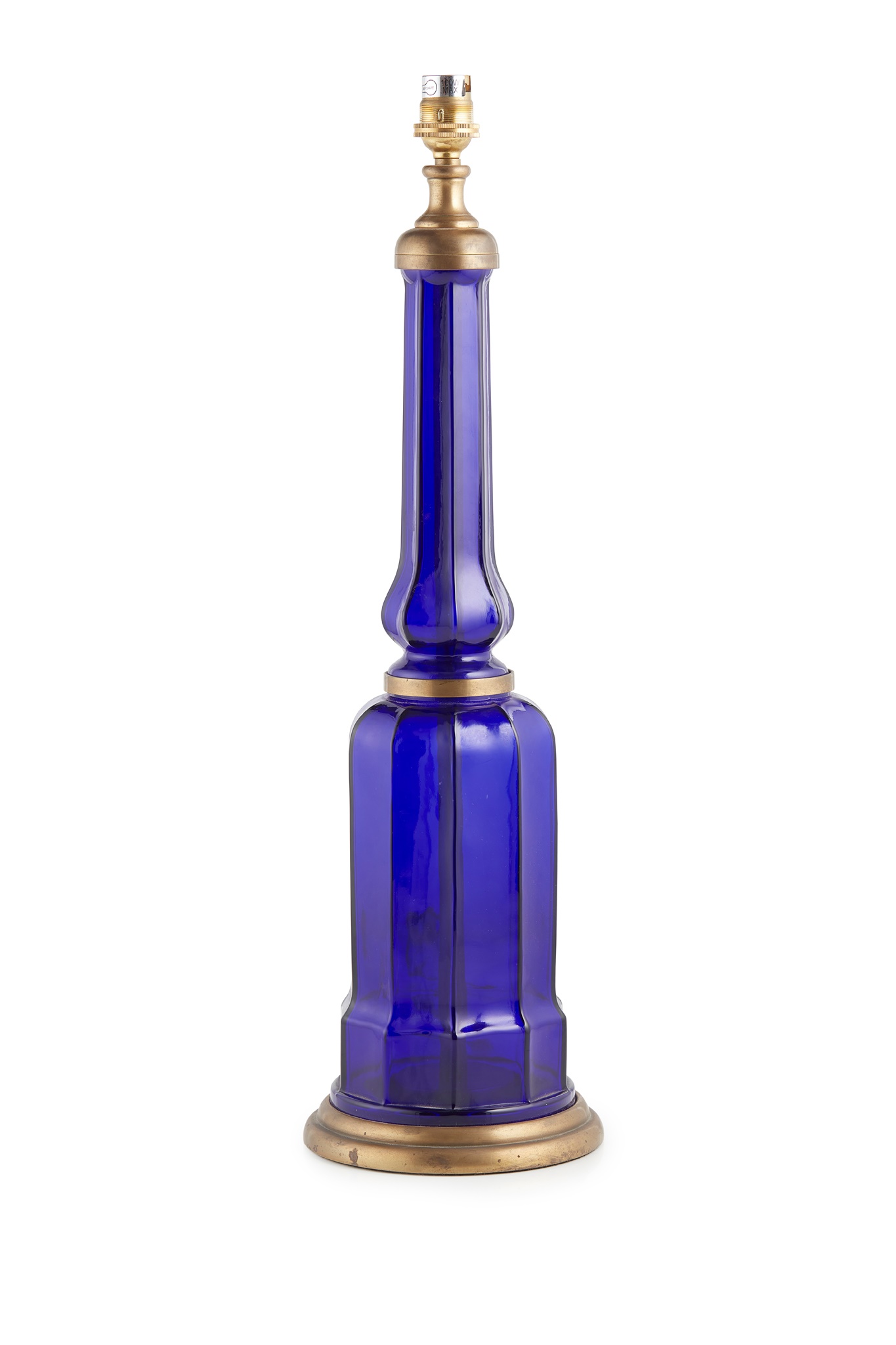 VICTORIAN BLUE GLASS TABLE LAMP