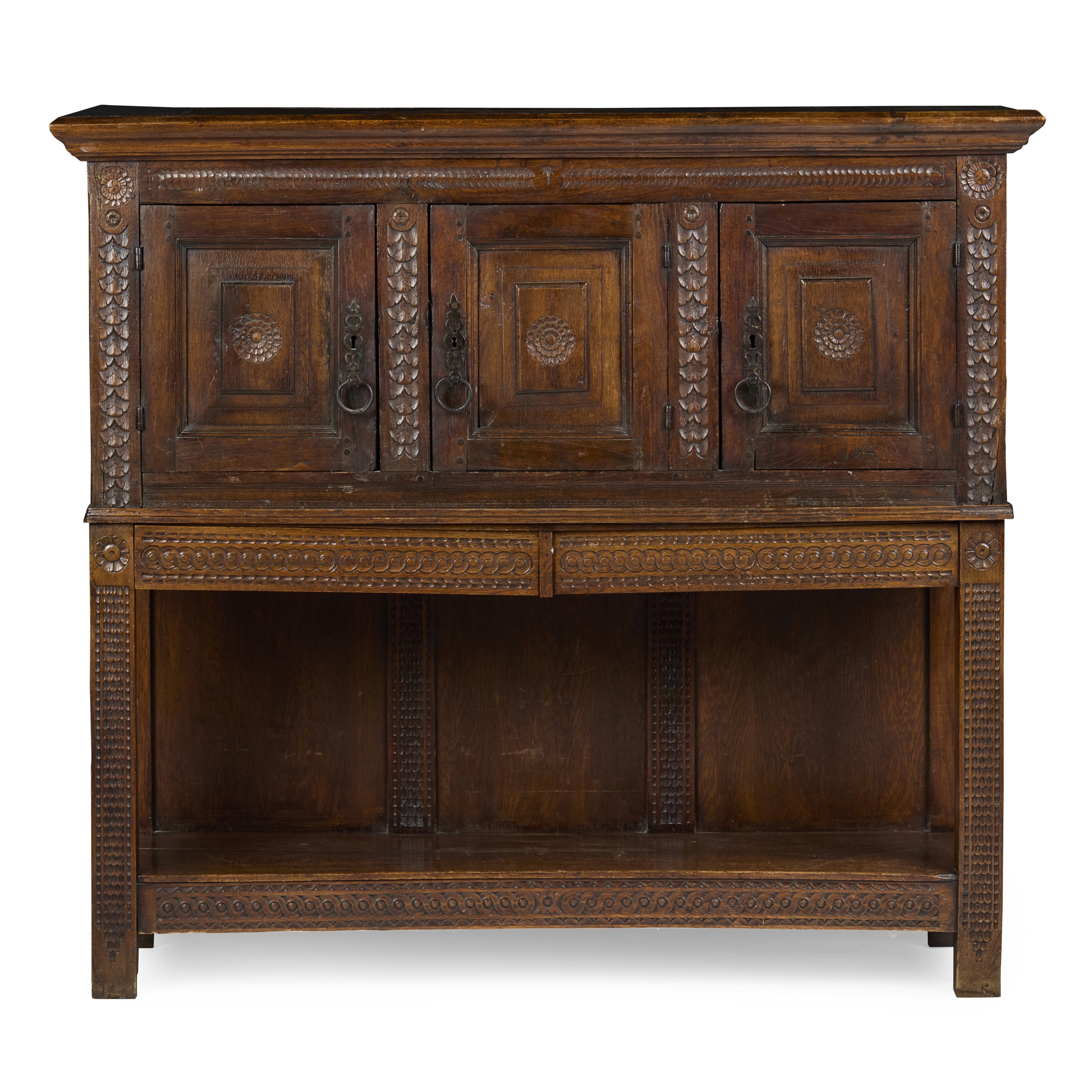 CARVED OAK LIVERY CUPBOARD