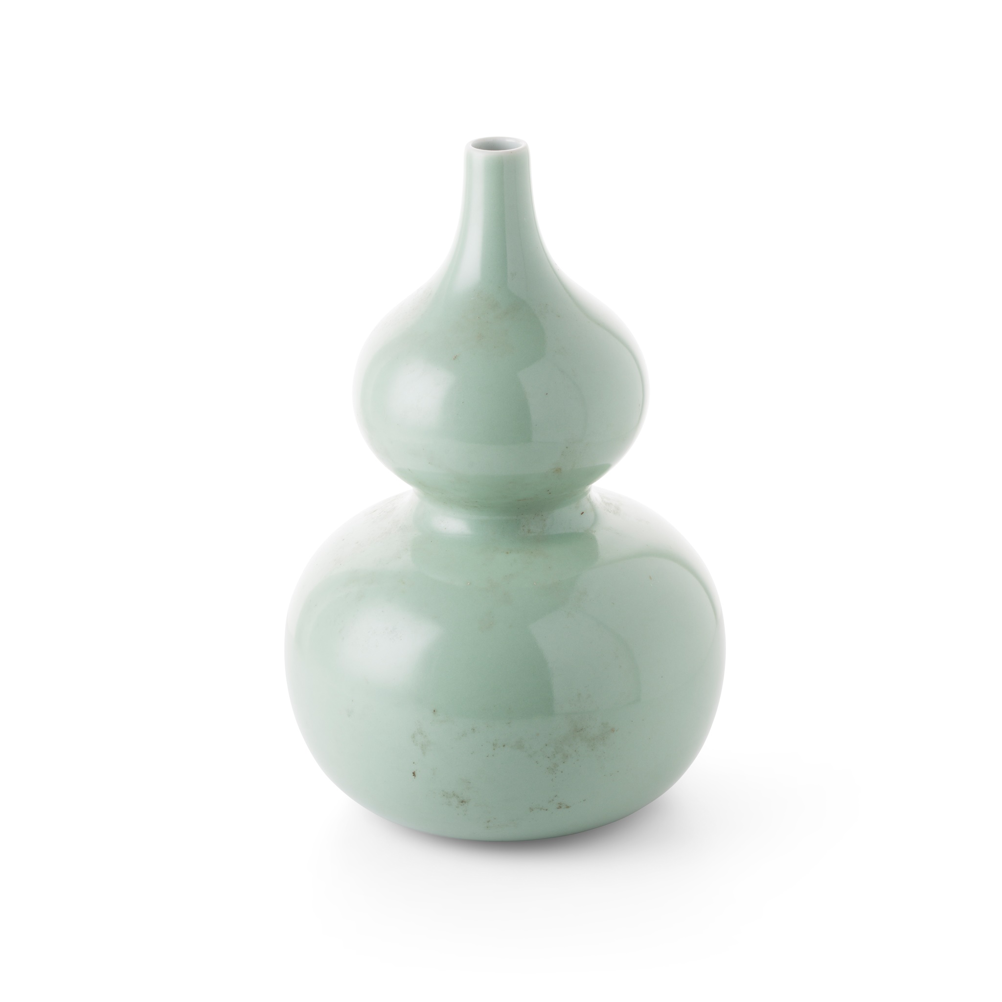CELADON-GLAZED DOUBLE-GOURD VASE