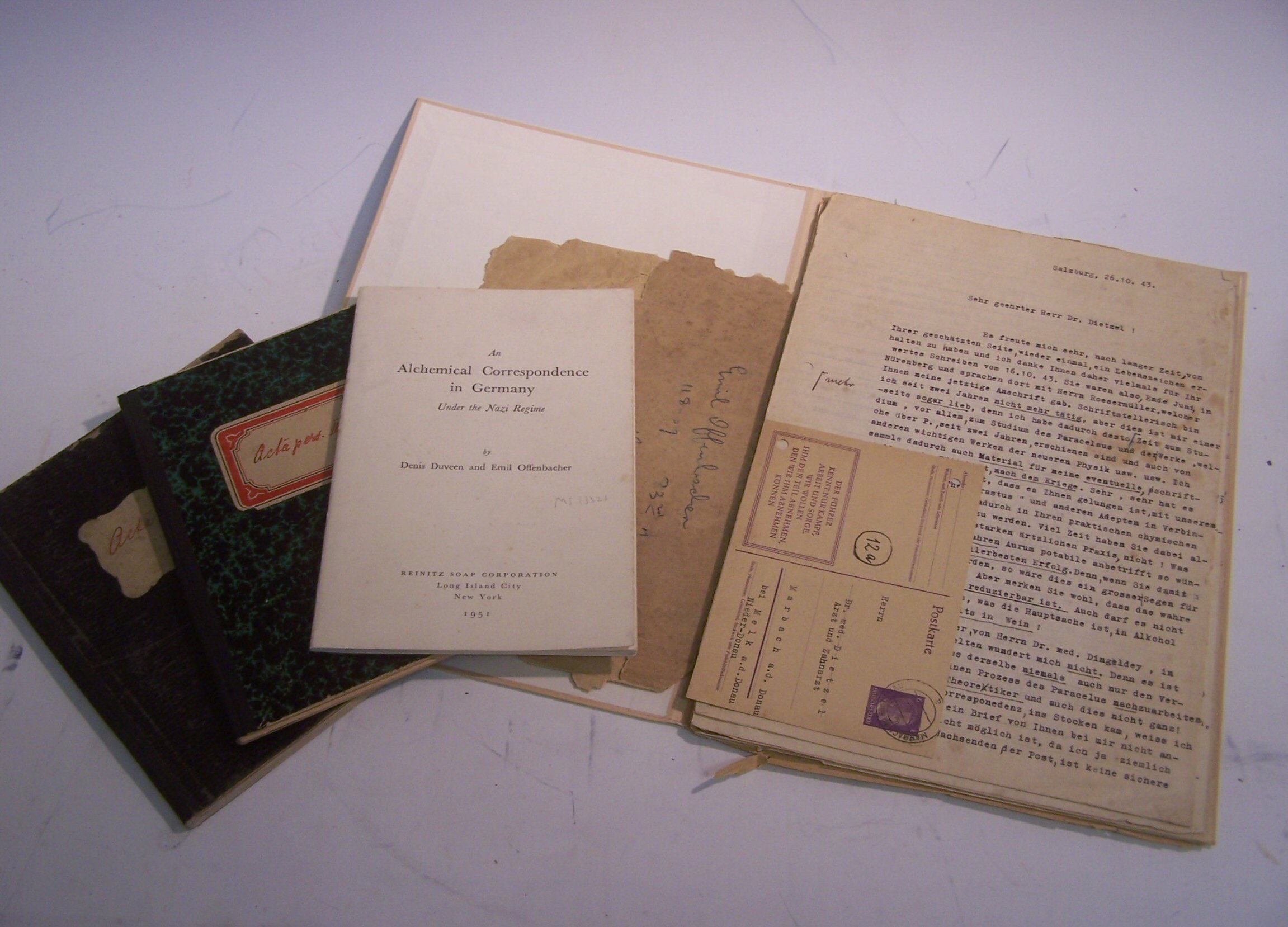 Alchemy, original correspondence--Georgevietz-Weitzer, Demeter