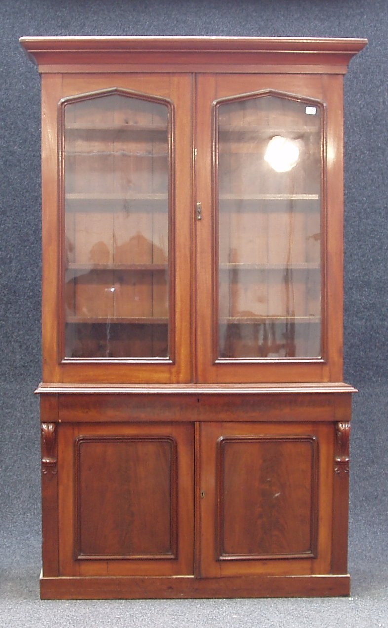 A Victorian mahogany glazed bookcase,