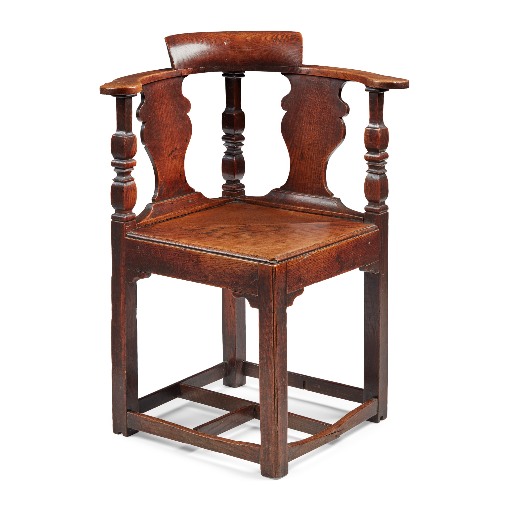GEORGE II PROVINCIAL OAK CORNER ARMCHAIR