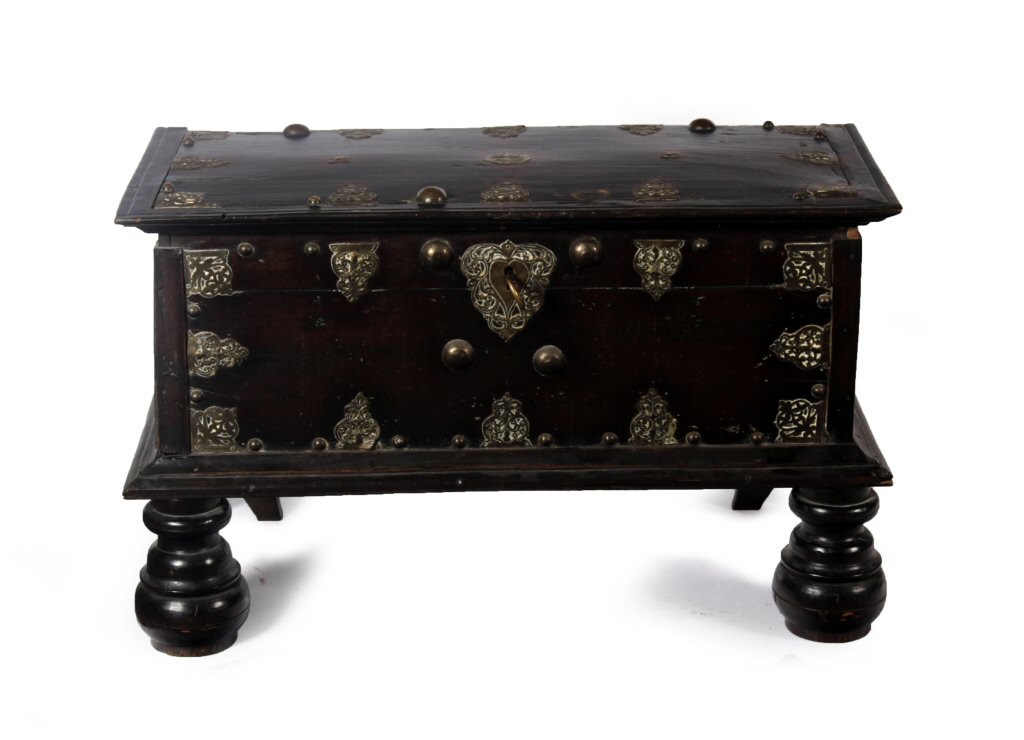 KOREAN HARDWOOD AND BRASS MOUNTED CHEST