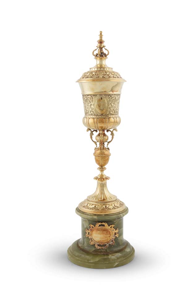 The Cheltenham Gold Cup; a 15ct gold cup and cover