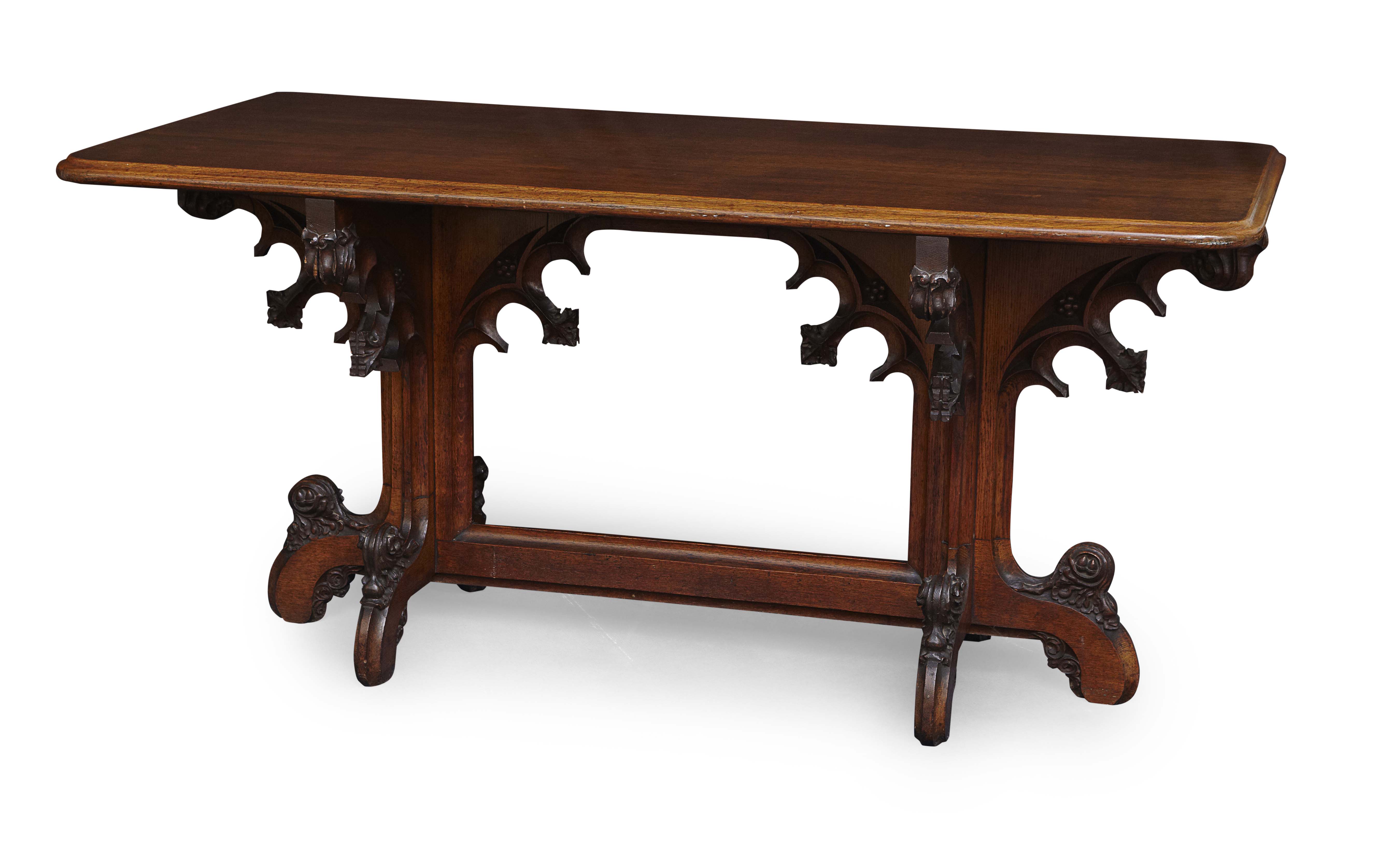 VICTORIAN OAK LIBRARY TABLE