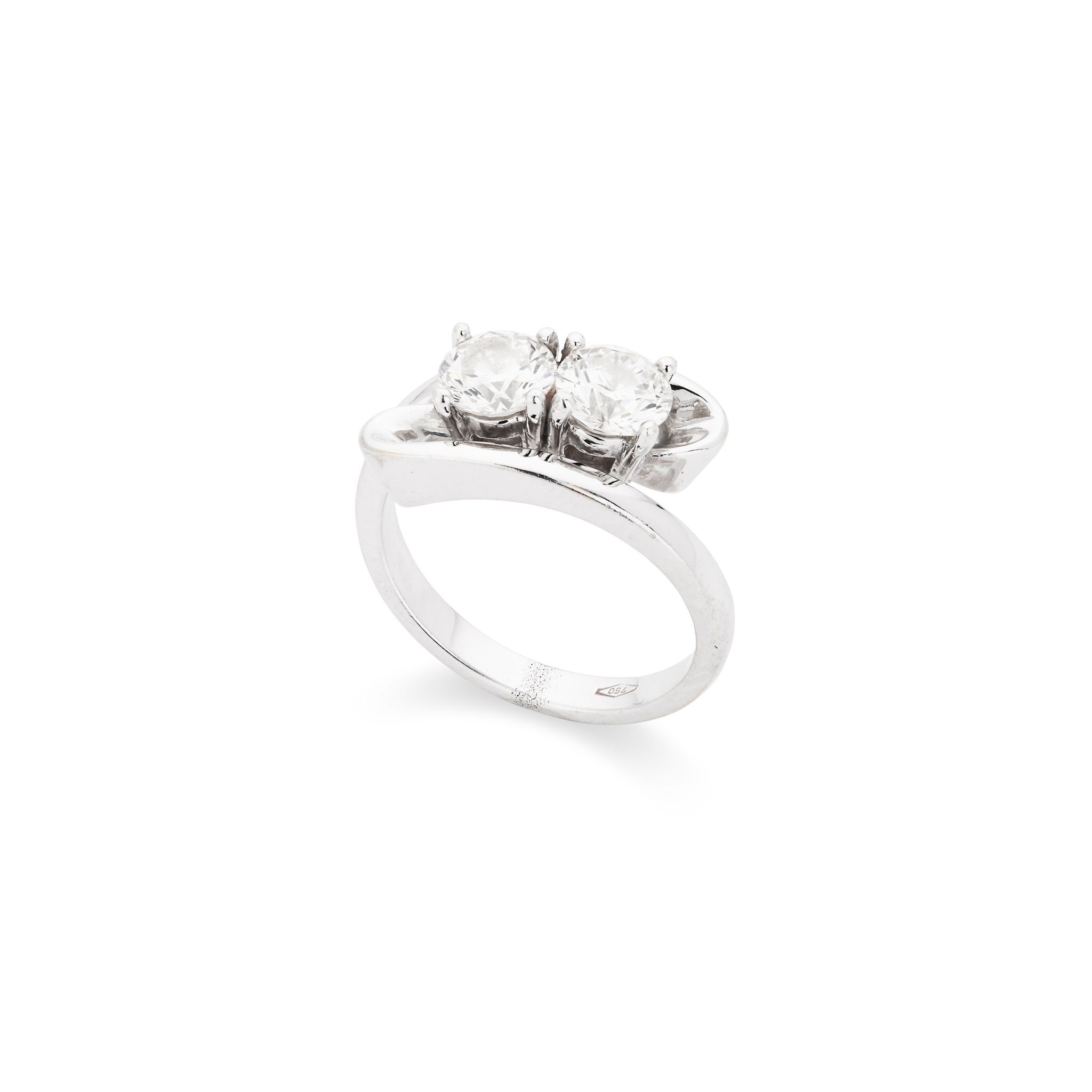 A diamond two-stone ring
