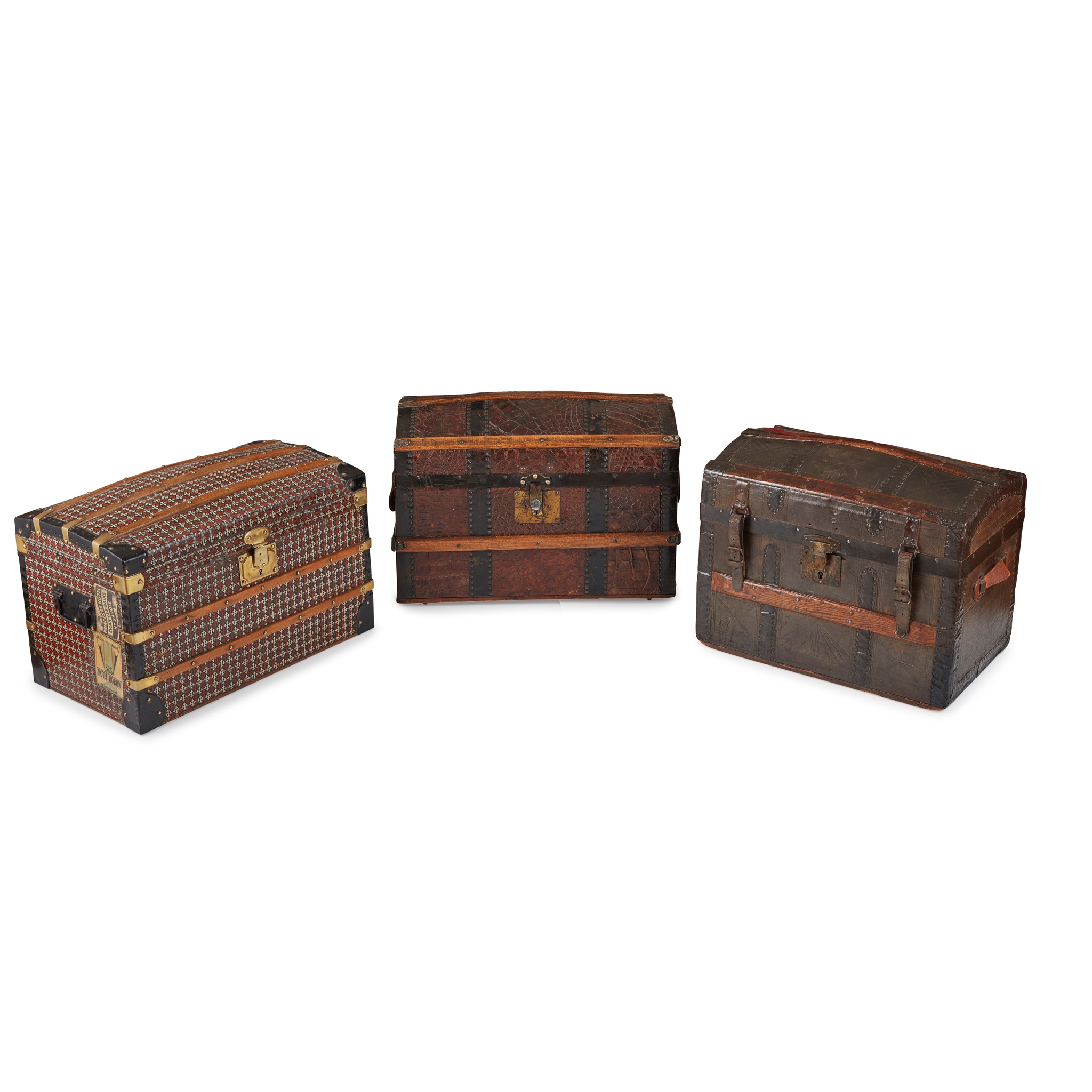 THREE VICTORIAN CHILDREN'S DOME TOP TRUNKS