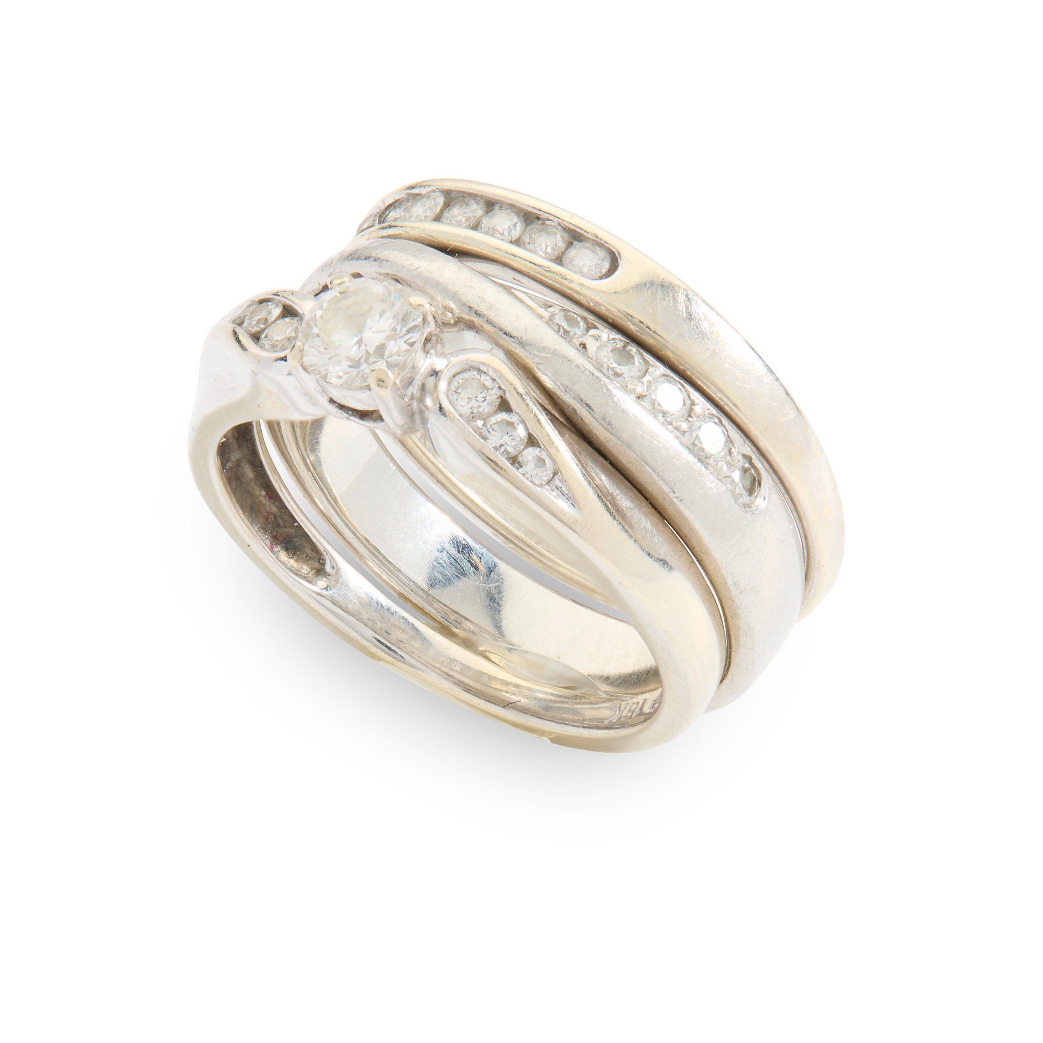 A collection of three diamond rings