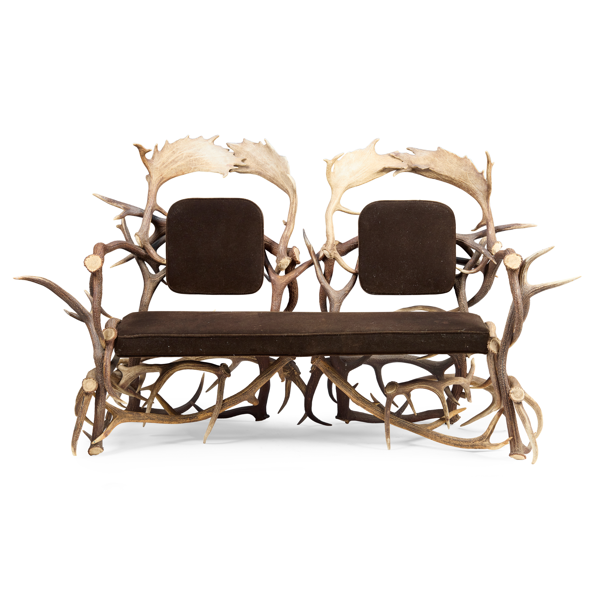 A VICTORIAN STYLE ANTLER SETTEE
