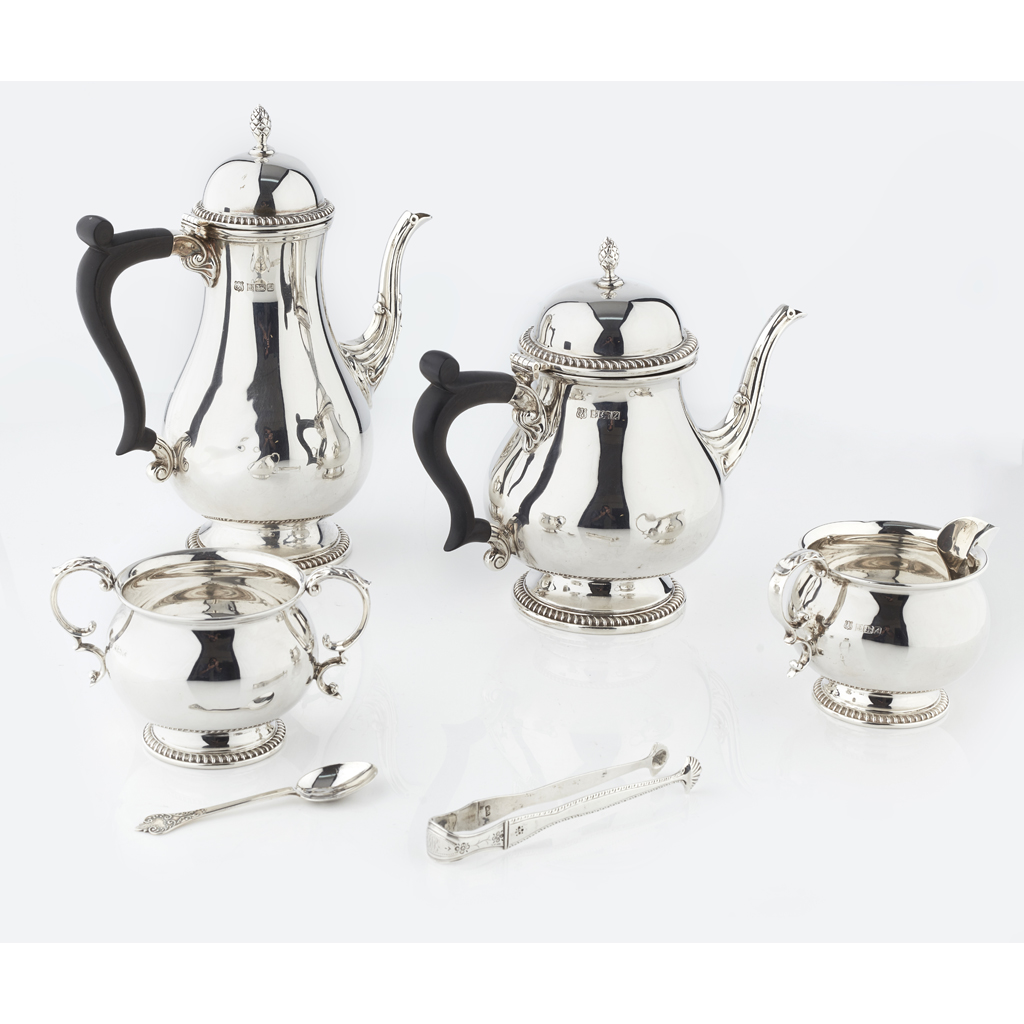 A modern four piece tea service
