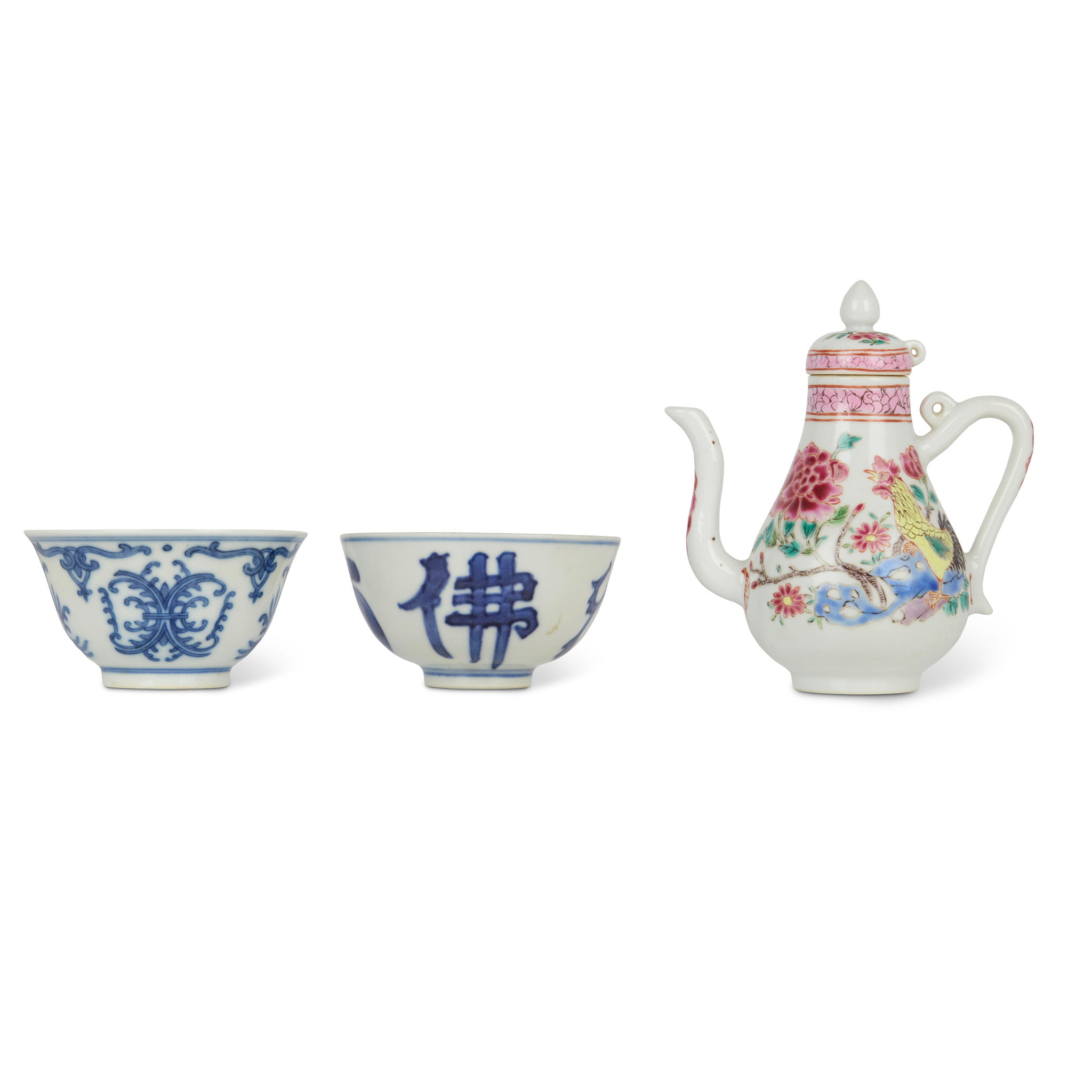 GROUP OF THREE CHINESE CERAMICS DRINKING WARES