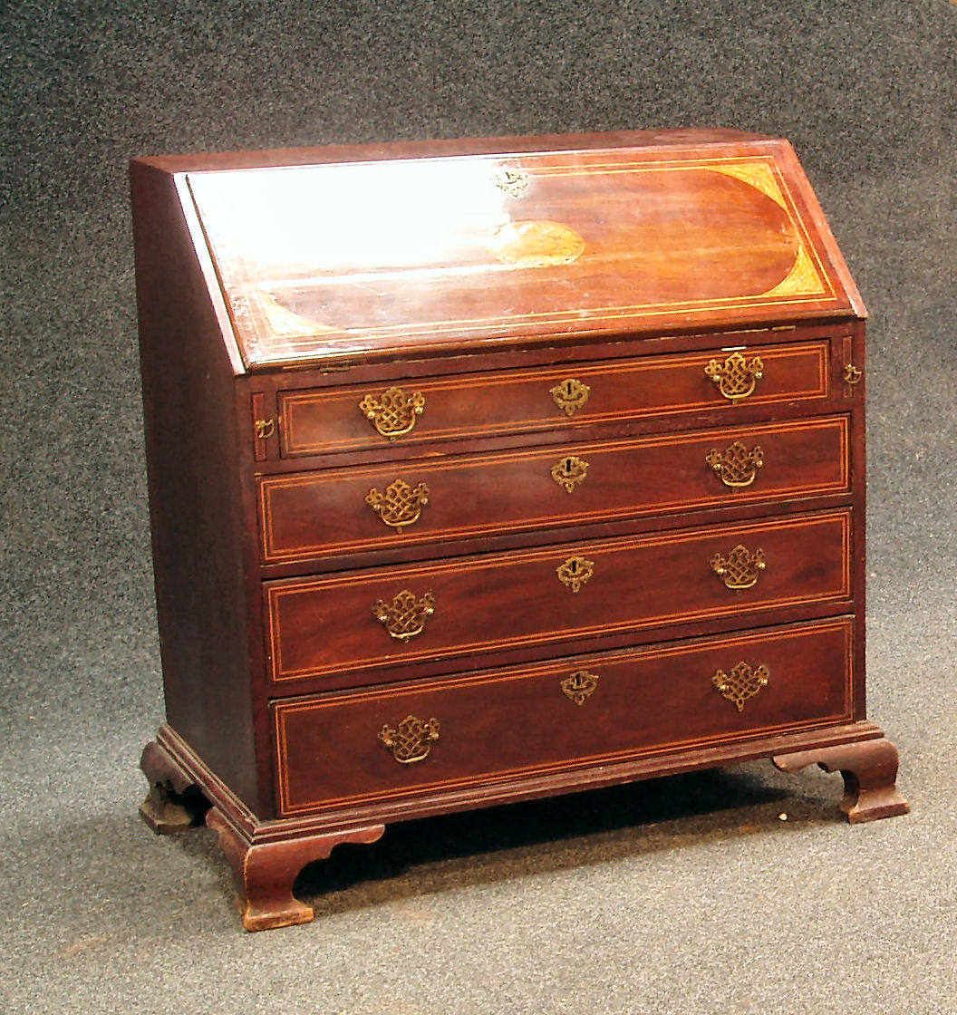 A Georgian mahogany bureau,