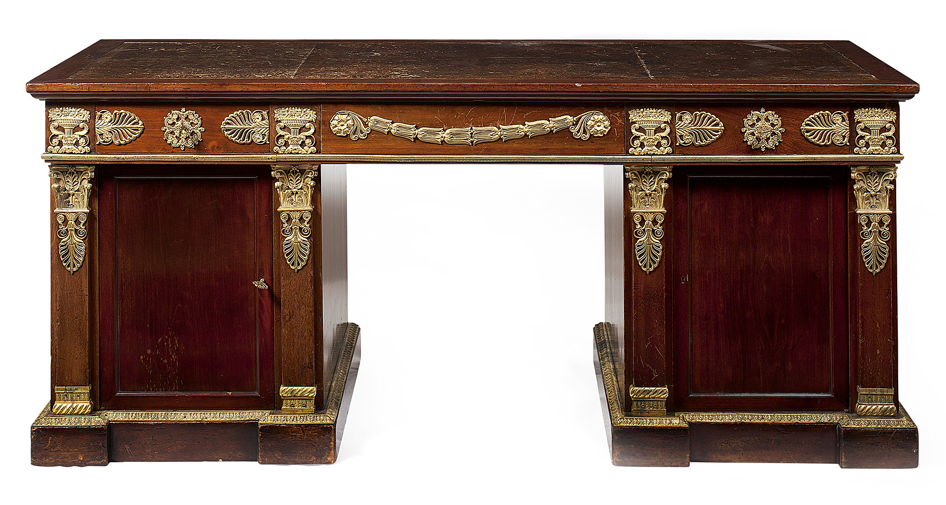 MAHOGANY EMPIRE STYLE KNEEHOLE DESK