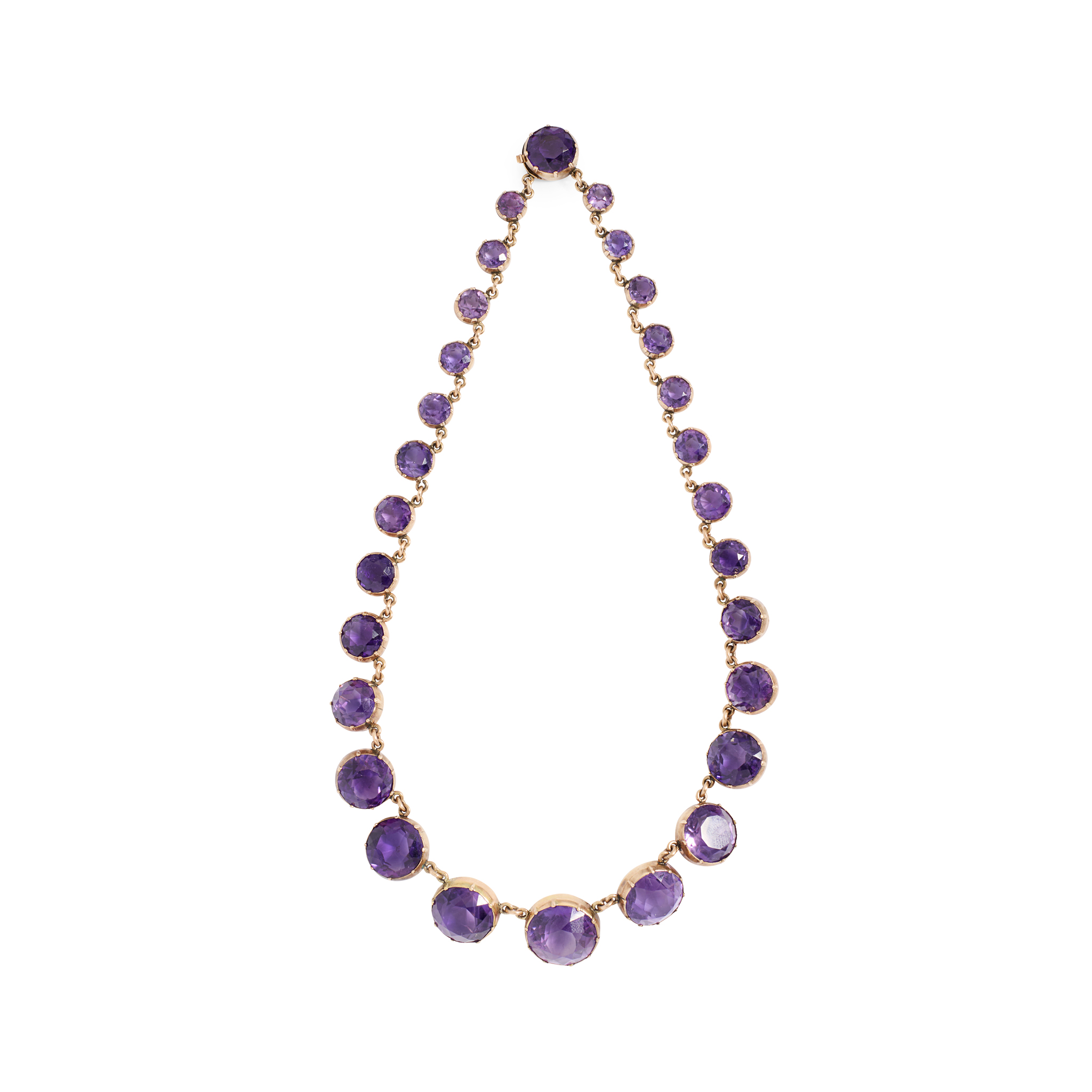 An amethyst rivière necklace