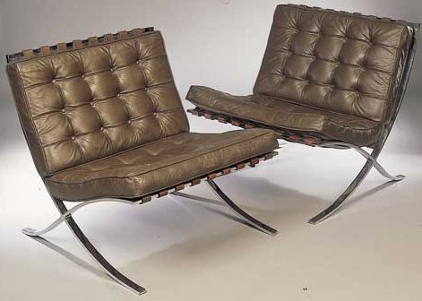 A pair of 'Barcelona' lounge chairs