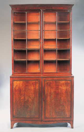 An early 19th century mahogany bookcase