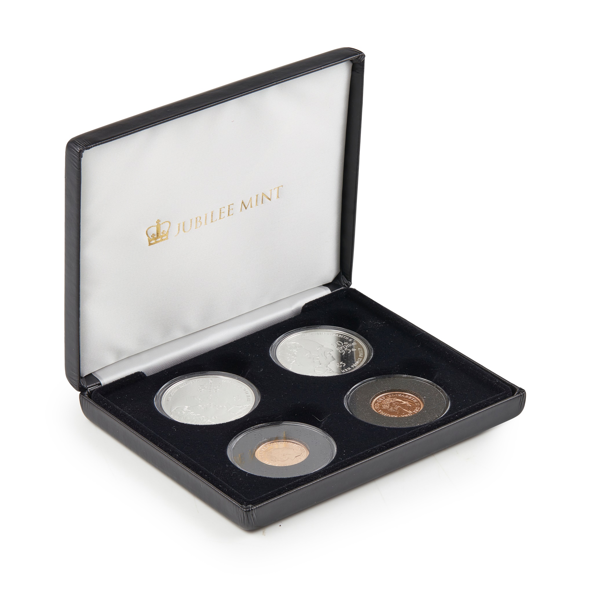 G.B - Two 2018 proof sovereigns and two Queen and Prince Philip proof silver coins