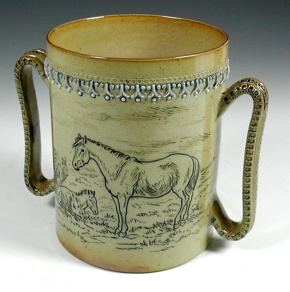 A Doulton Lambeth twin-handled stoneware loving cup,