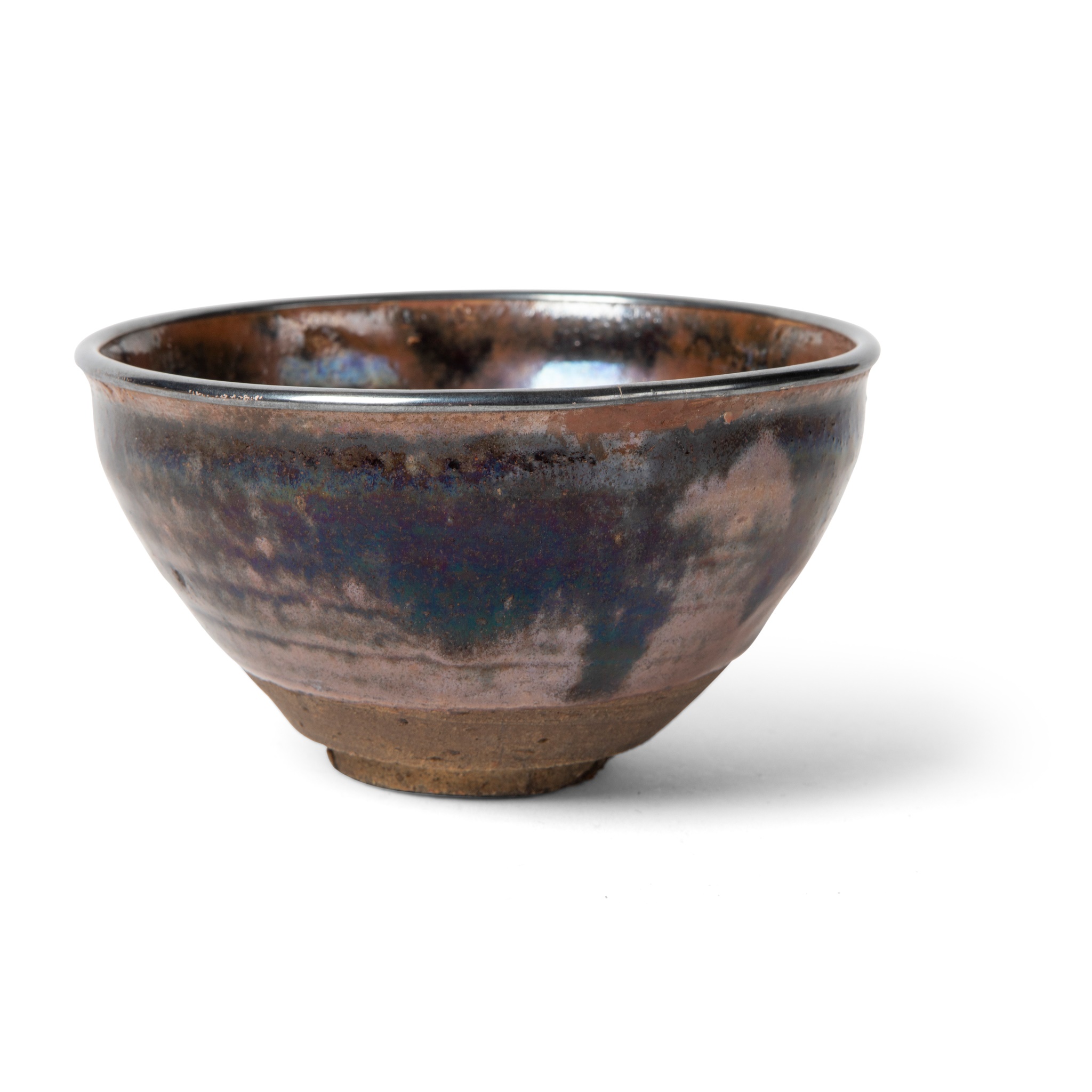 SILVER-MOUNTED JIAN-STYLE BROWN-GLAZED BOWL