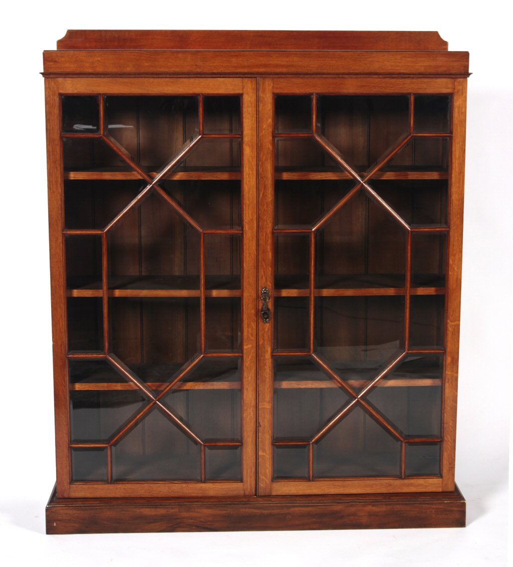An early 20th century oak bookcase