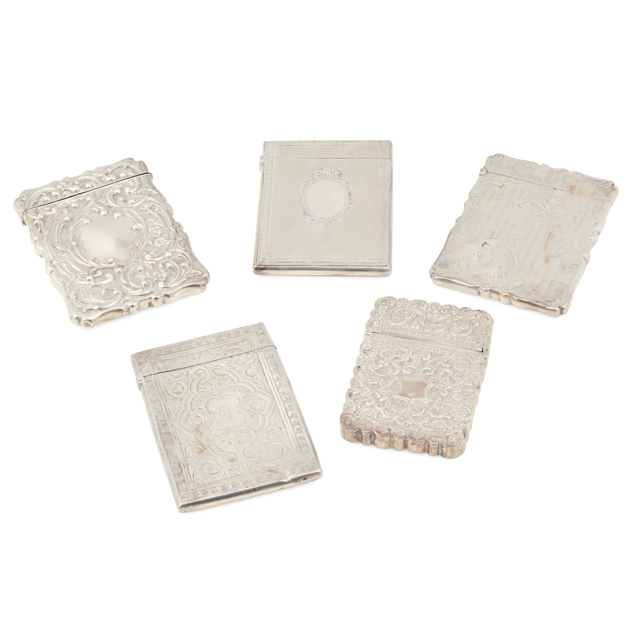 A collection of three late Victorian card cases