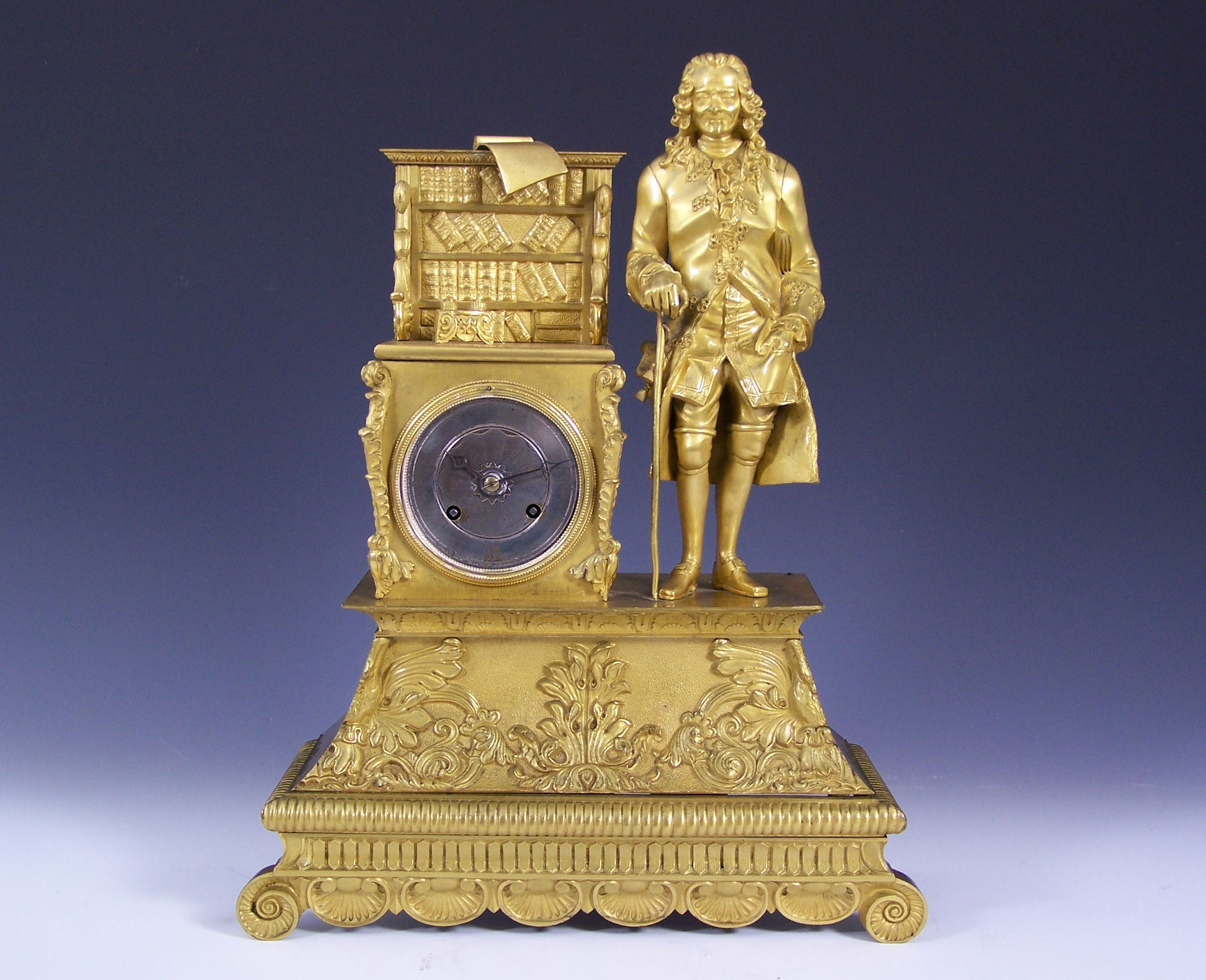 A 19th century gilt-brass neo-Classical mantel clock,
