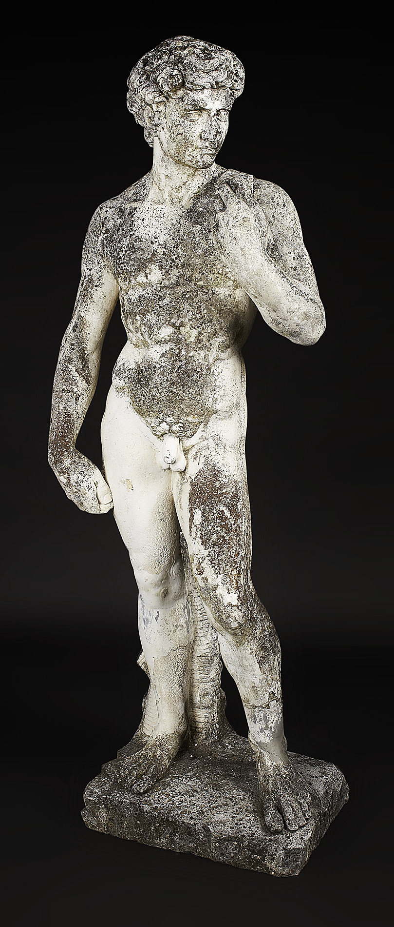 CONTINENTAL PAINTED TERRACOTTA FIGURE OF DAVID
