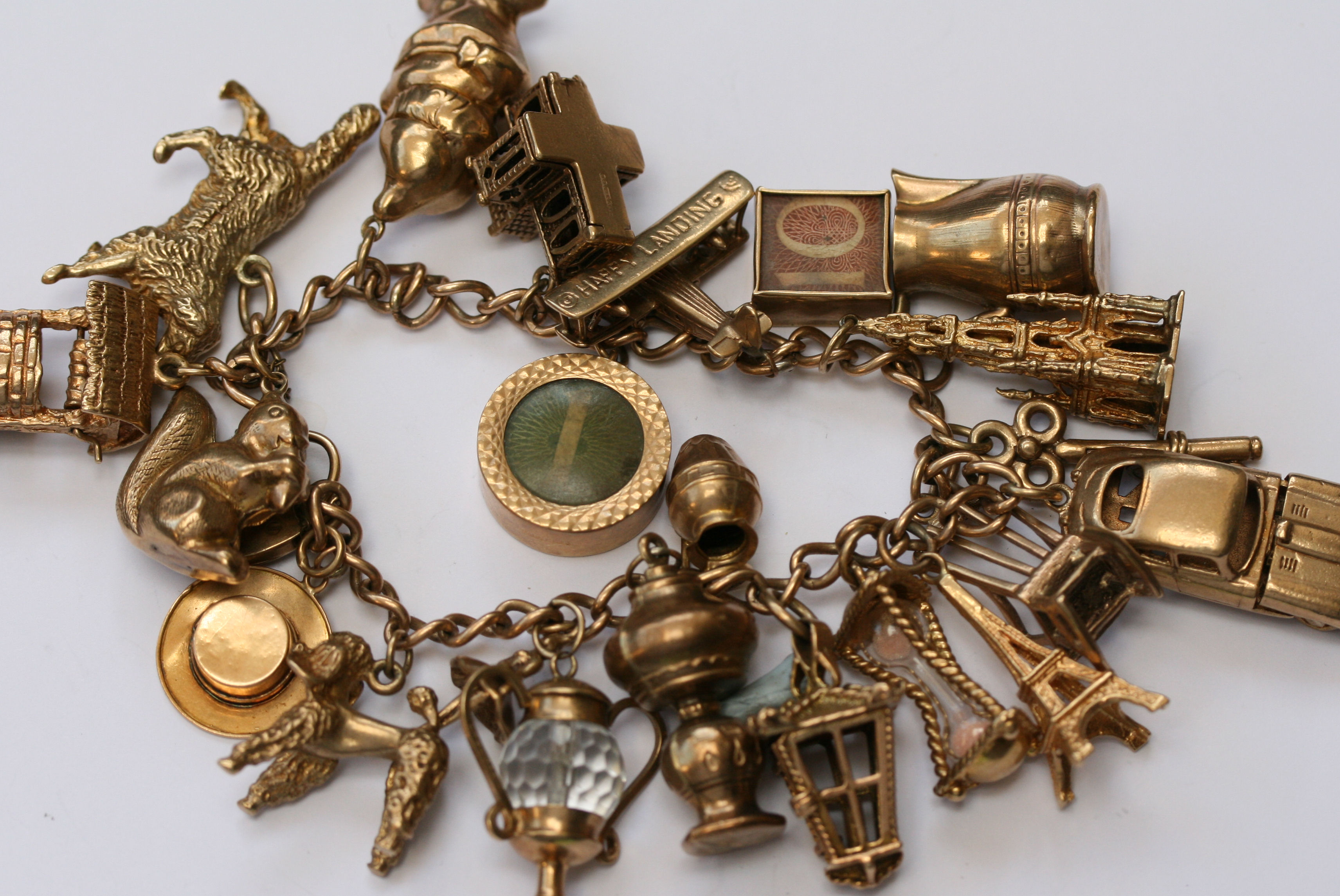 A 9ct gold charm bracelet
