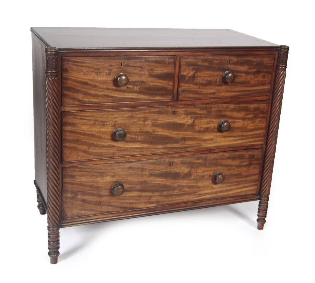 A Regency mahogany column chest