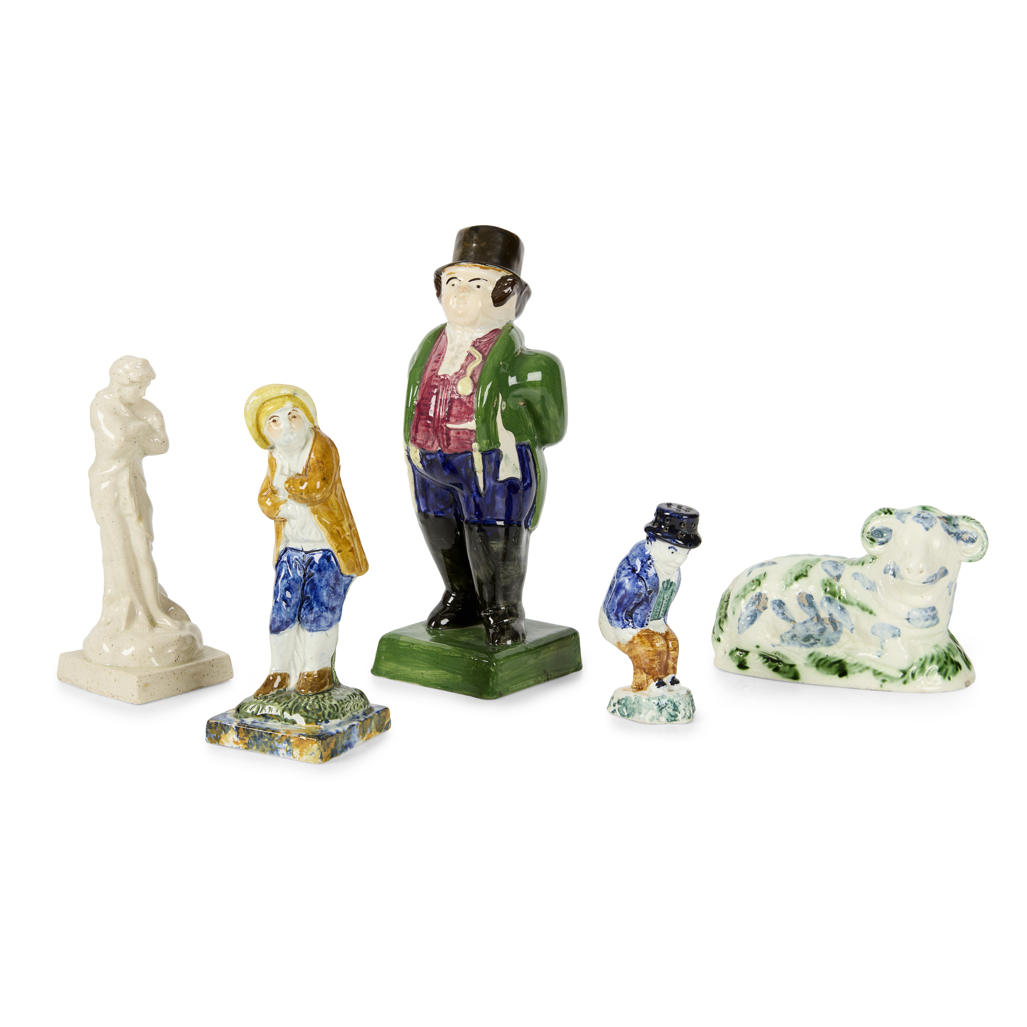 COLLECTION OF POTTERY FIGURES